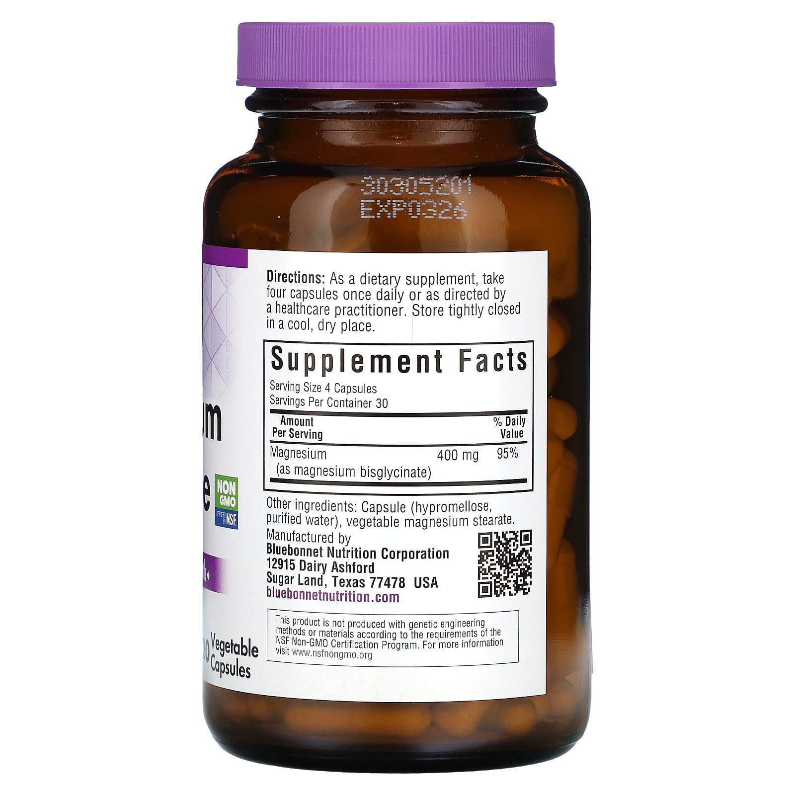 Magnesium Glycinate Supplement for Stress Relief & Heart Health by Bluebonnet Nutrition - Image 2