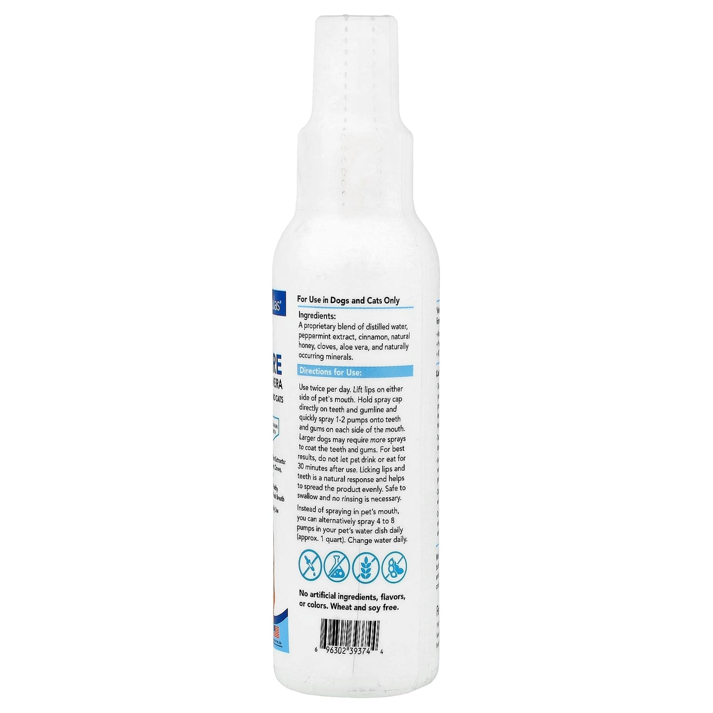 VetSmart Formulas, Total Oral Care Spray with Aloe Vera, Dogs and Cats, 4 fl oz (118 ml) - Image 2
