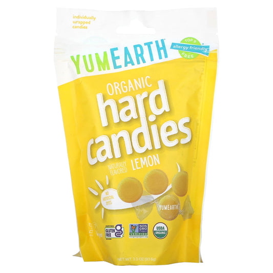 YumEarth, Organic Hard Candies, Lemon, 3.3 oz (93.6 g) - Image 1