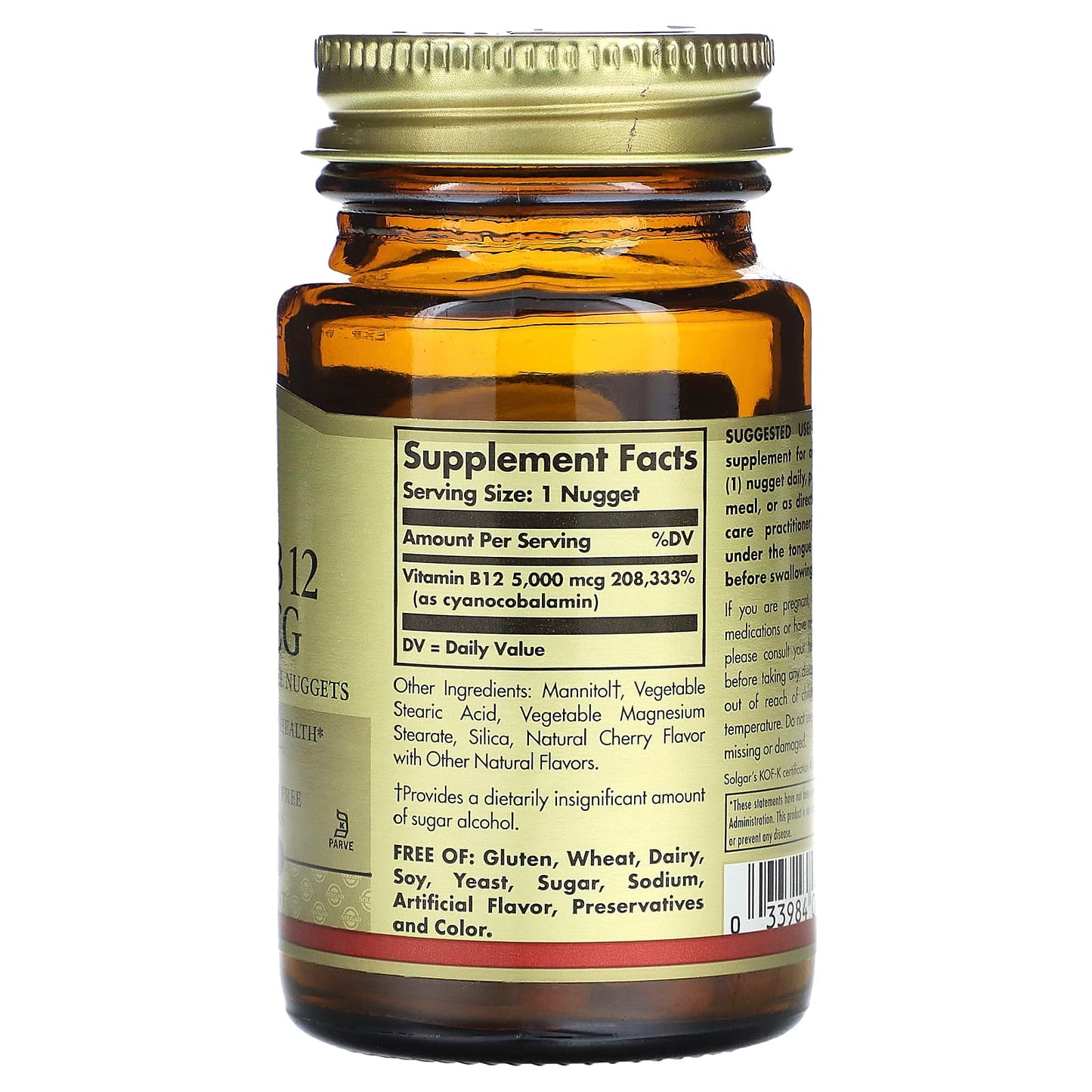 Solgar, Megasorb, Vitamin B12, 5,000 mcg, 30 Nuggets - Image 2