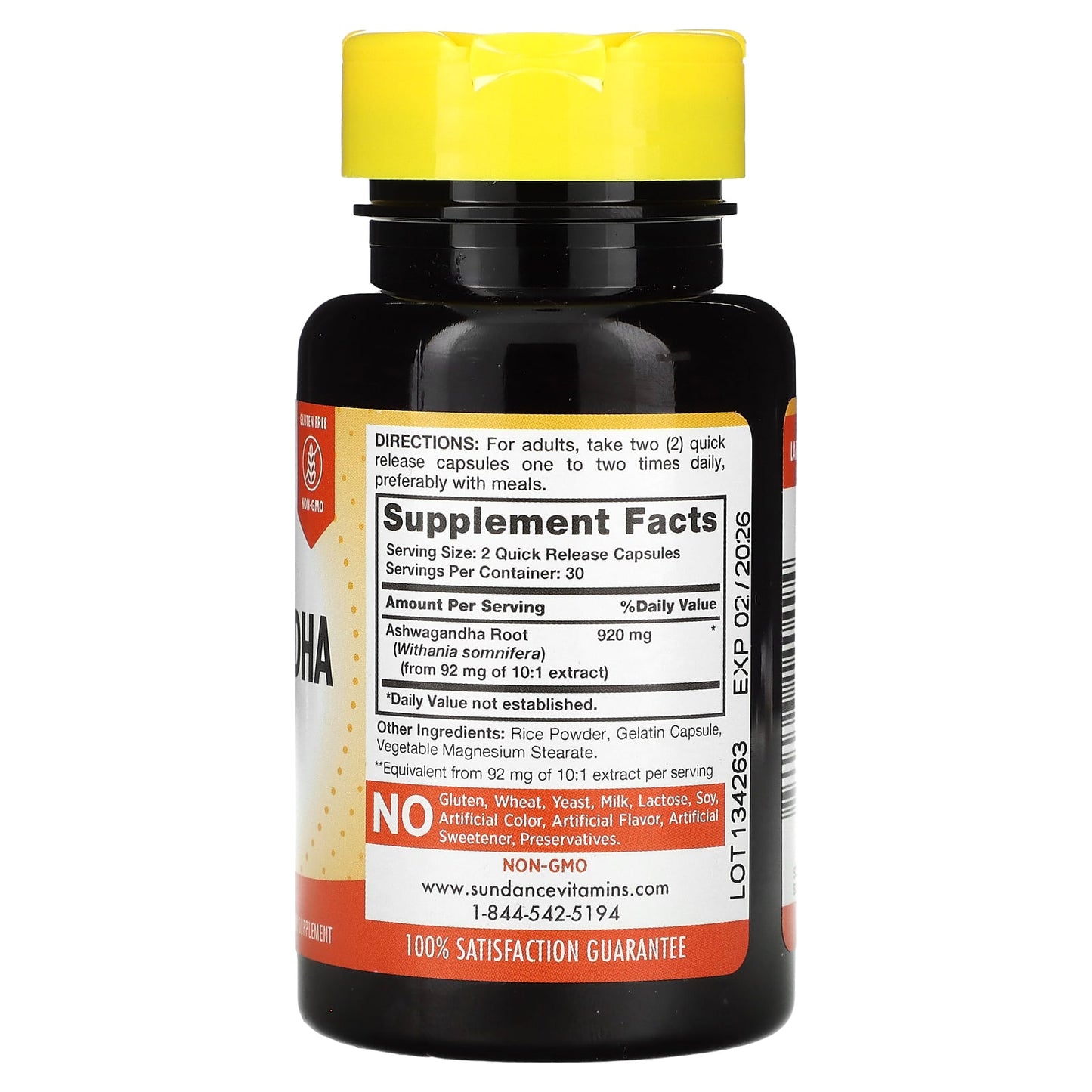 Sundance Vitamins, Super Concentrated Ashwagandha, 60 Quick Release Capsules (460 mg per Capsule) - Image 2
