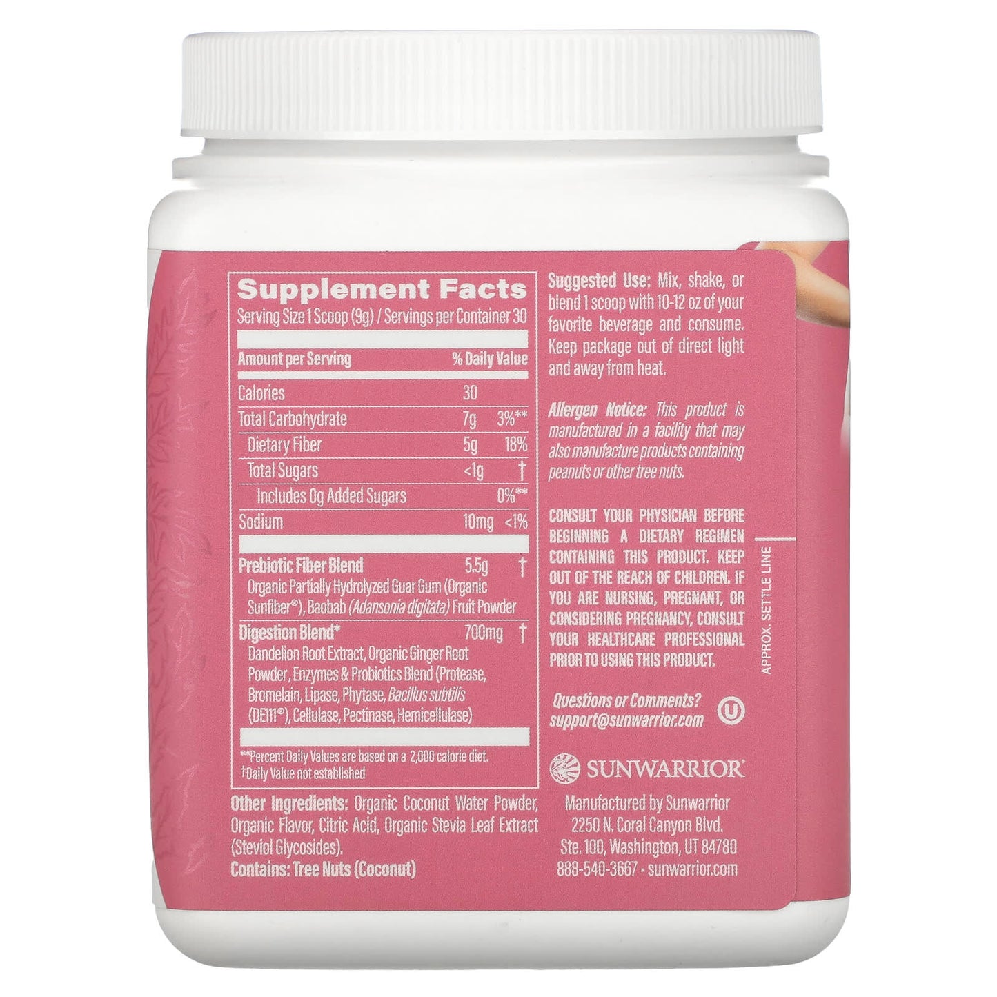 Sunwarrior, Shape, Core Cleanser, Pineapple Vanilla, 9.5 oz (270 g) - Image 2