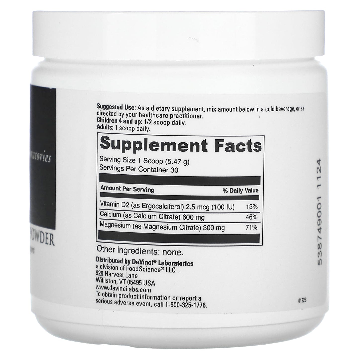 Support Bone Health with DaVinci Laboratories Cal-Mag Citrate Powder - Image 2