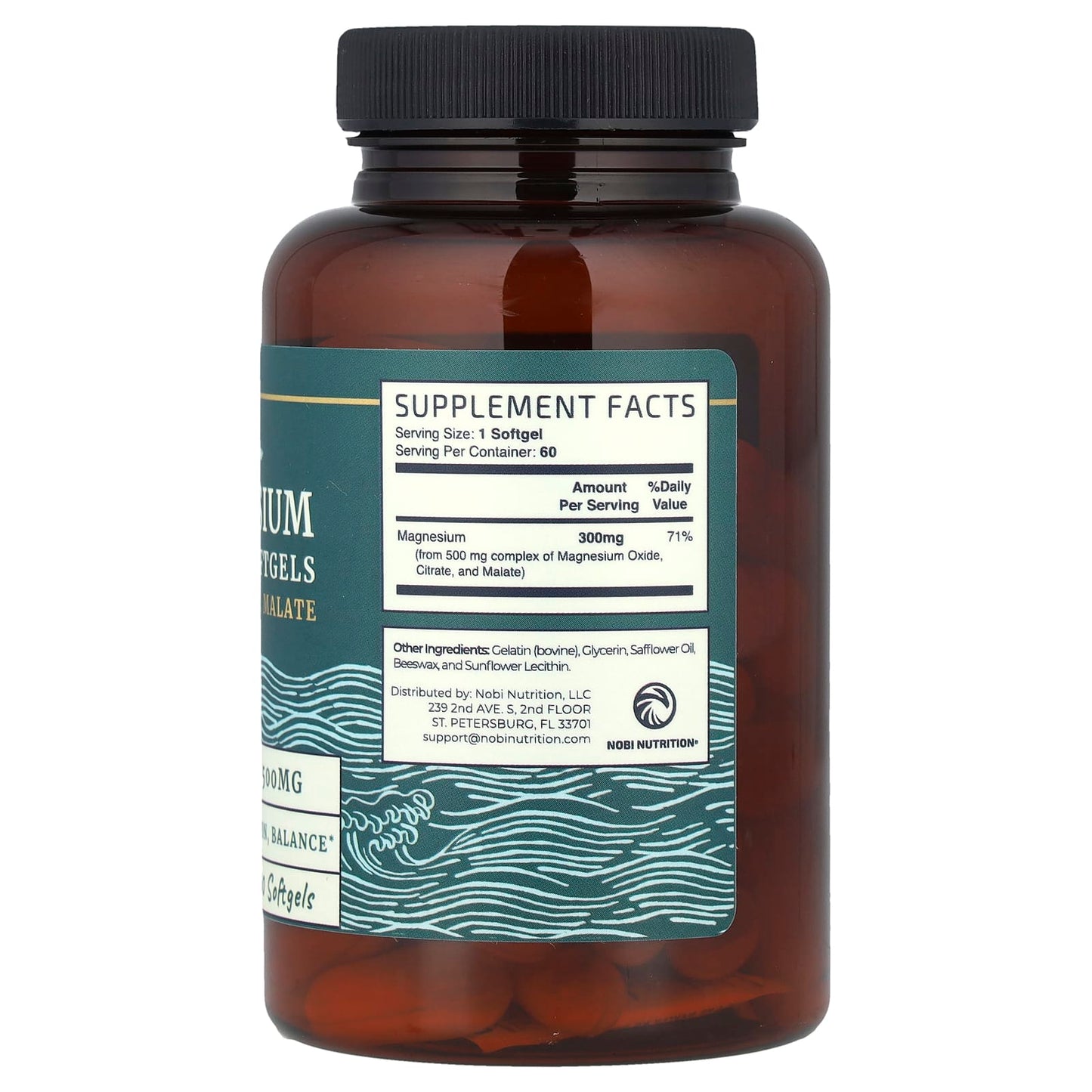 Nobi Nutrition, Magnesium Complex, 500 mg , 60 Softgels - Image 2