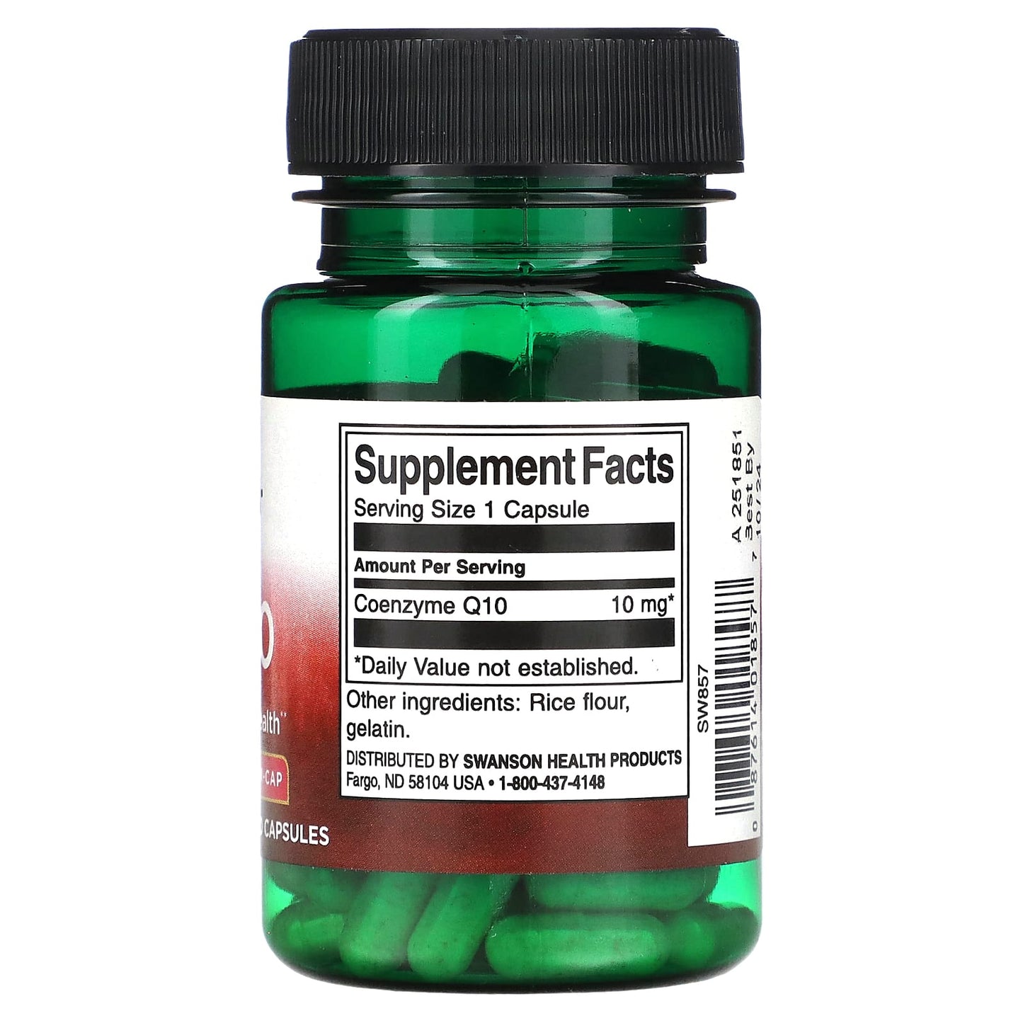 Swanson, CoQ10, 10 mg, 100 Capsules - Image 2