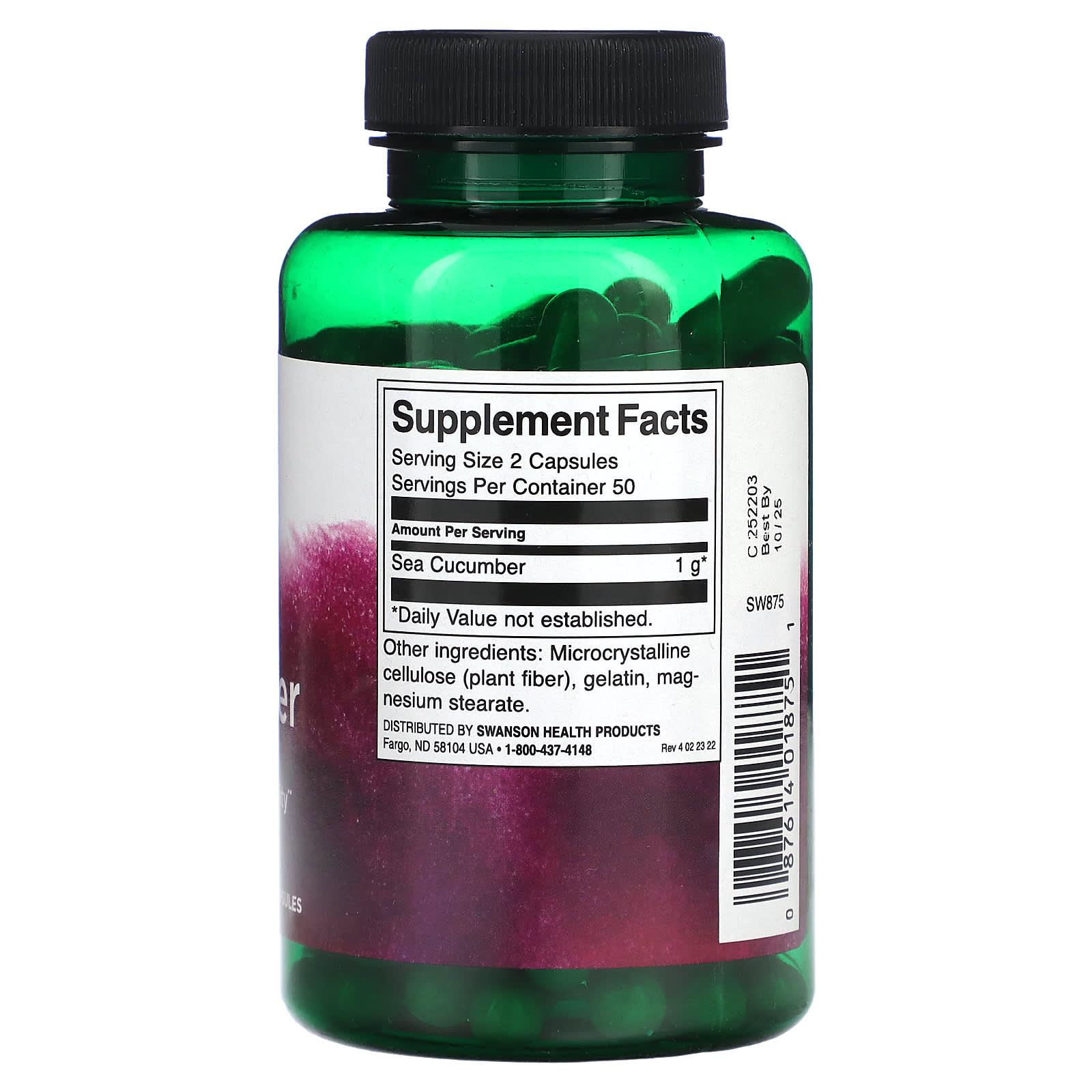 Swanson, Sea Cucumber, 500 mg, 100 Capsules - Image 2
