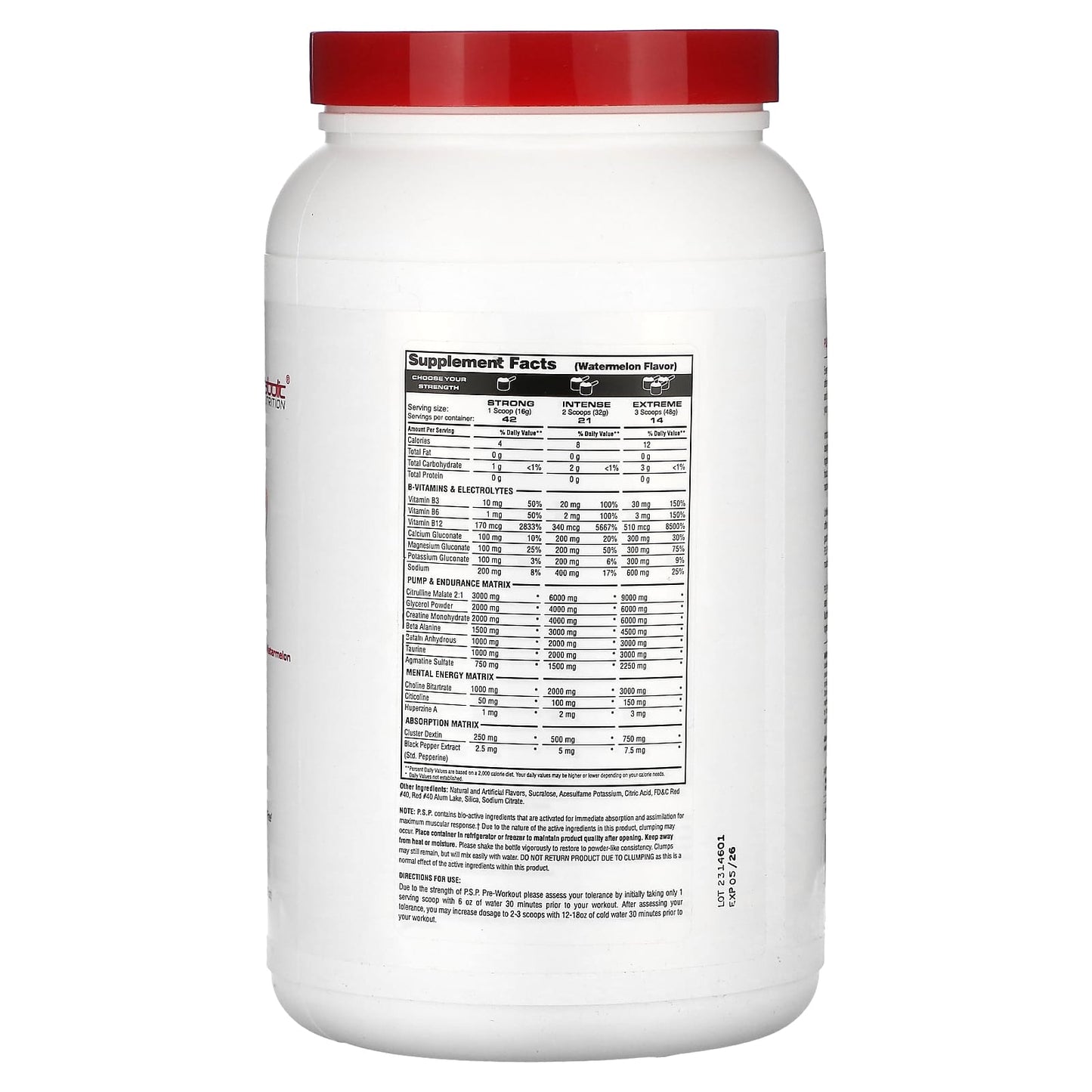 Metabolic Nutrition, P.S.P. Physique Stimulating Pre-Workout, Watermelon, 23.7 oz (672 g) - Image 2