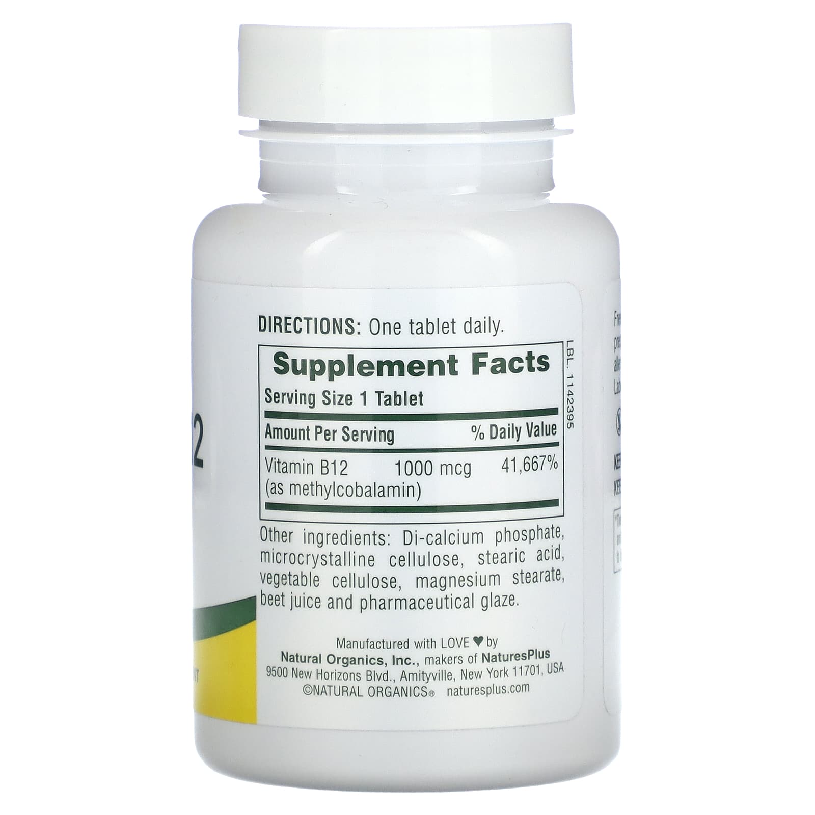 NaturesPlus, Vitamin B12, 1,000 mcg, 90 Tablets - Image 2