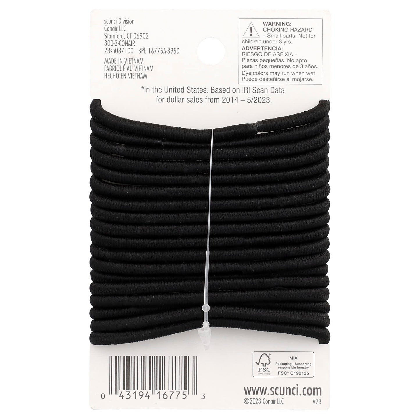 Scunci, No Damage® Elastics, All Day Medium Hold, Black, 18 Pieces - Image 2