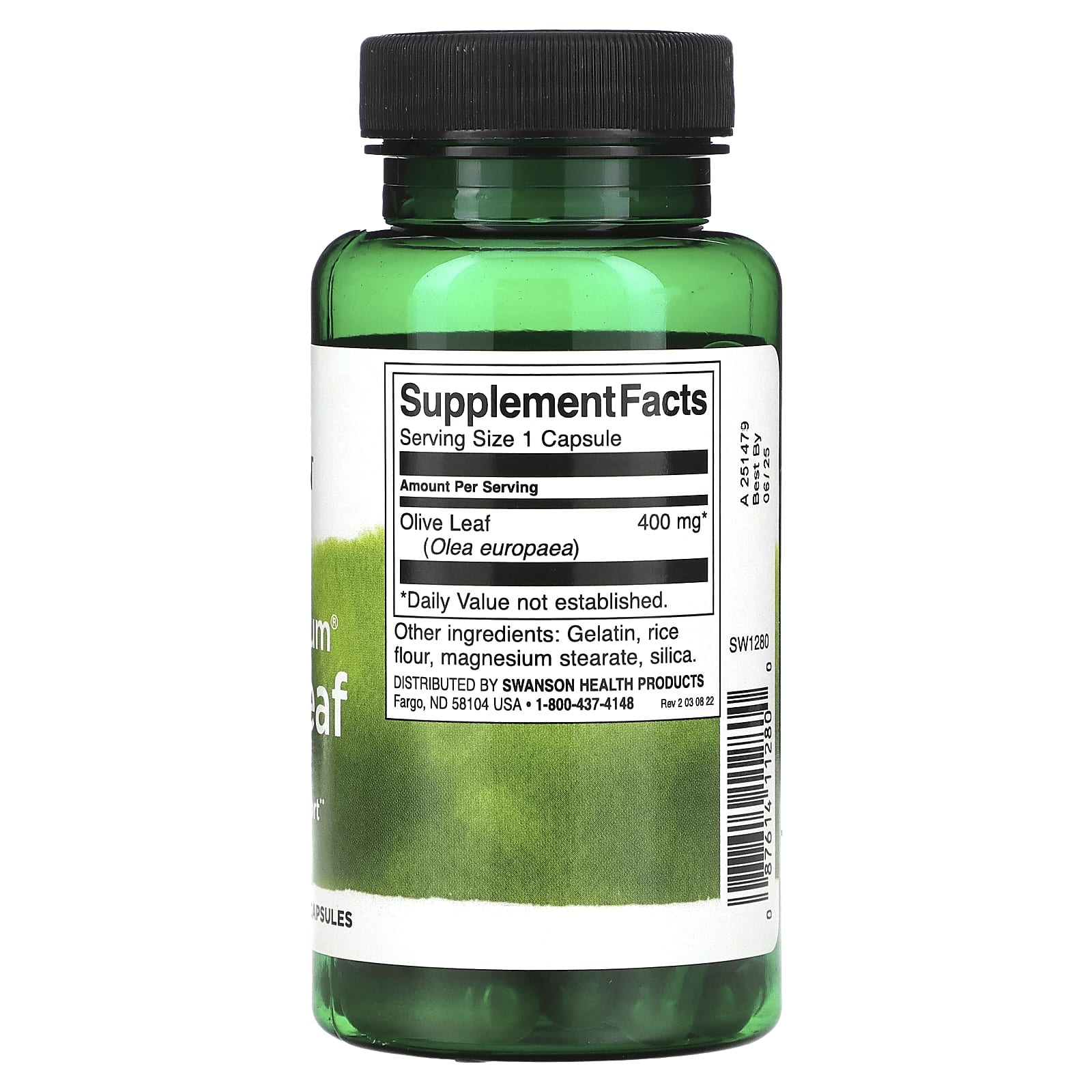 Swanson, Full Spectrum Olive Leaf, 400 mg, 60 Capsules