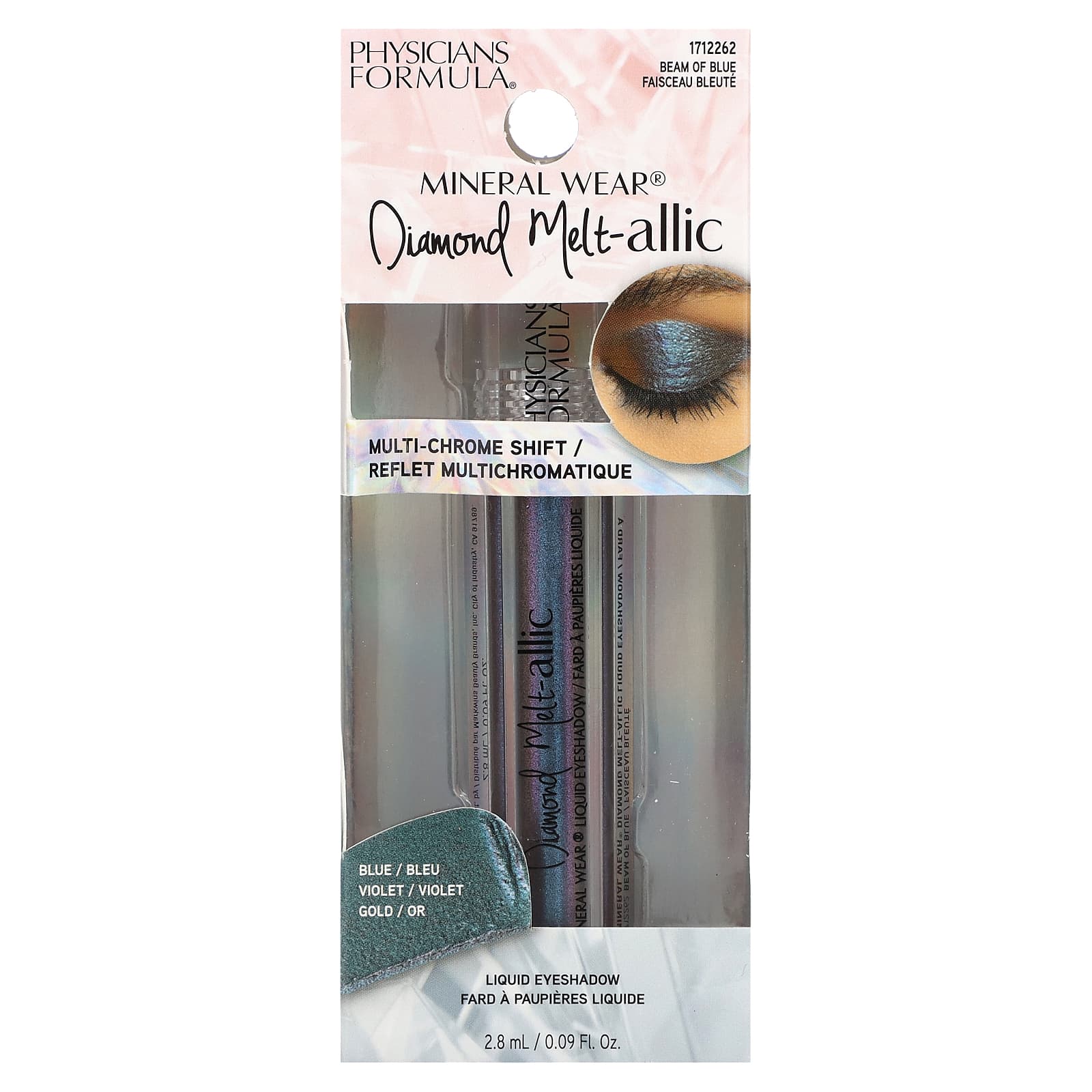 Physicians Formula, Mineral Wear, Diamond Melt-allic Liquid Eyeshadow, 1712262 Beam of Blue, 0.09 fl oz (2.8 ml) - Image 2
