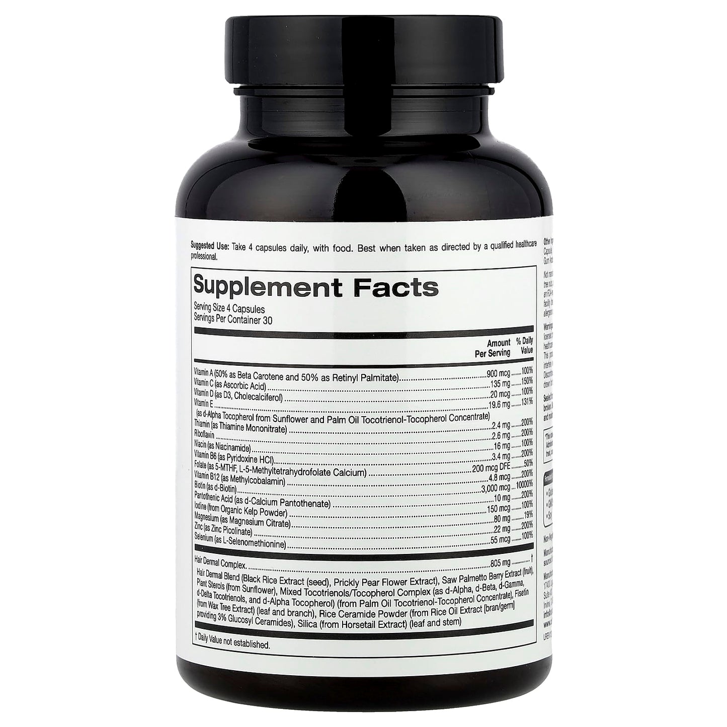 California Gold Nutrition Men's Hair Multivitamin 120 Veggie Capsules - Image 2
