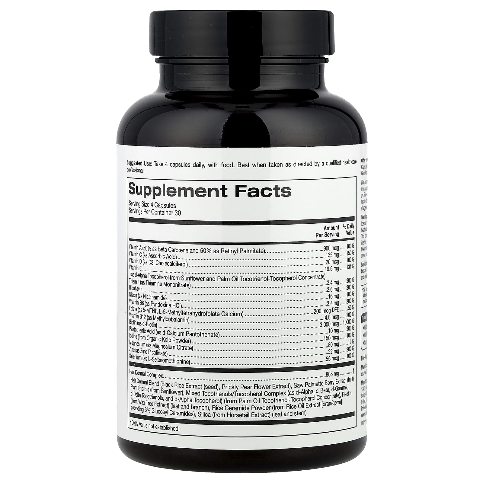 California Gold Nutrition Men's Hair Multivitamin 120 Veggie Capsules - Image 2