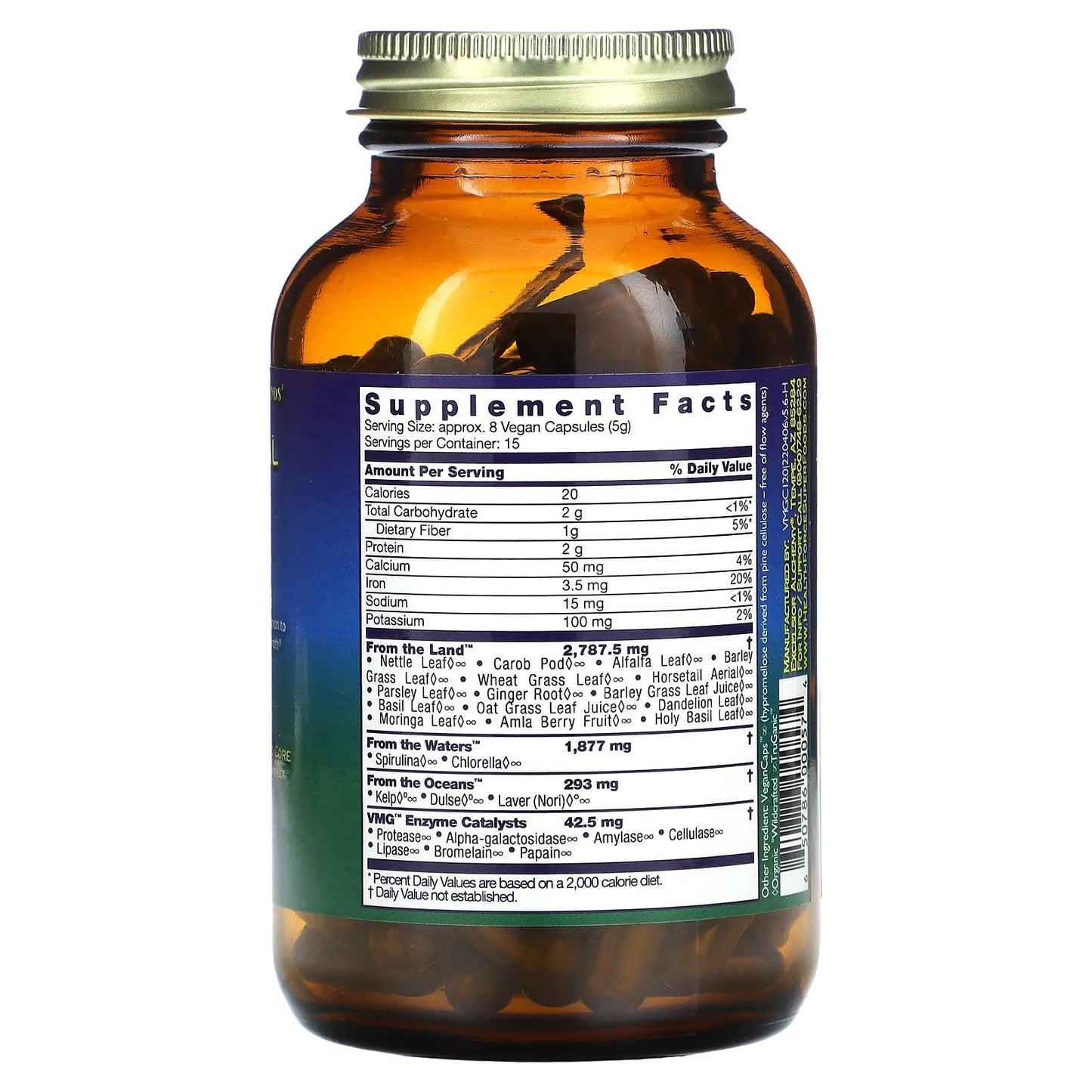 HealthForce Superfoods Vitamineral Green 5.6, 120 Capsules, Vegan, Gluten Free - Image 2