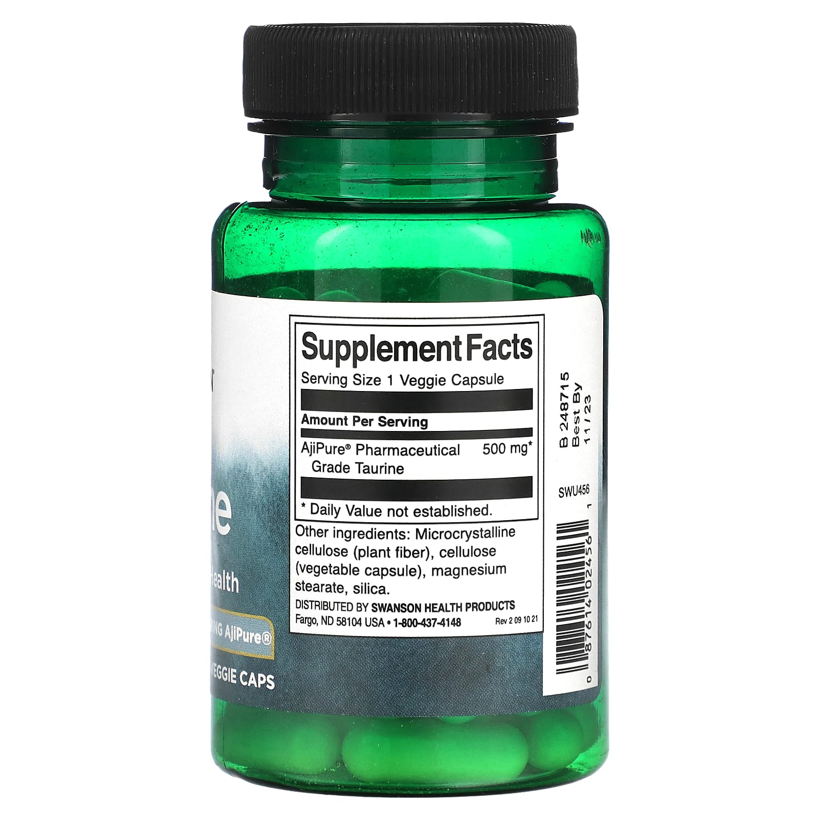 Swanson, Taurine, 500 mg, 60 Veggie Caps - Image 2