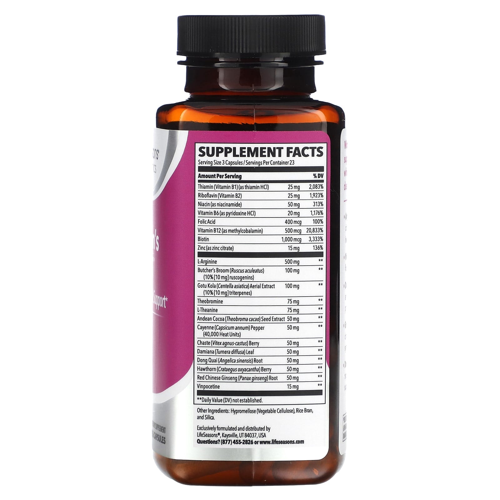 LifeSeasons, Women's Vitali-T, Libido & Mood Support, 70 Veg Capsules - Image 2