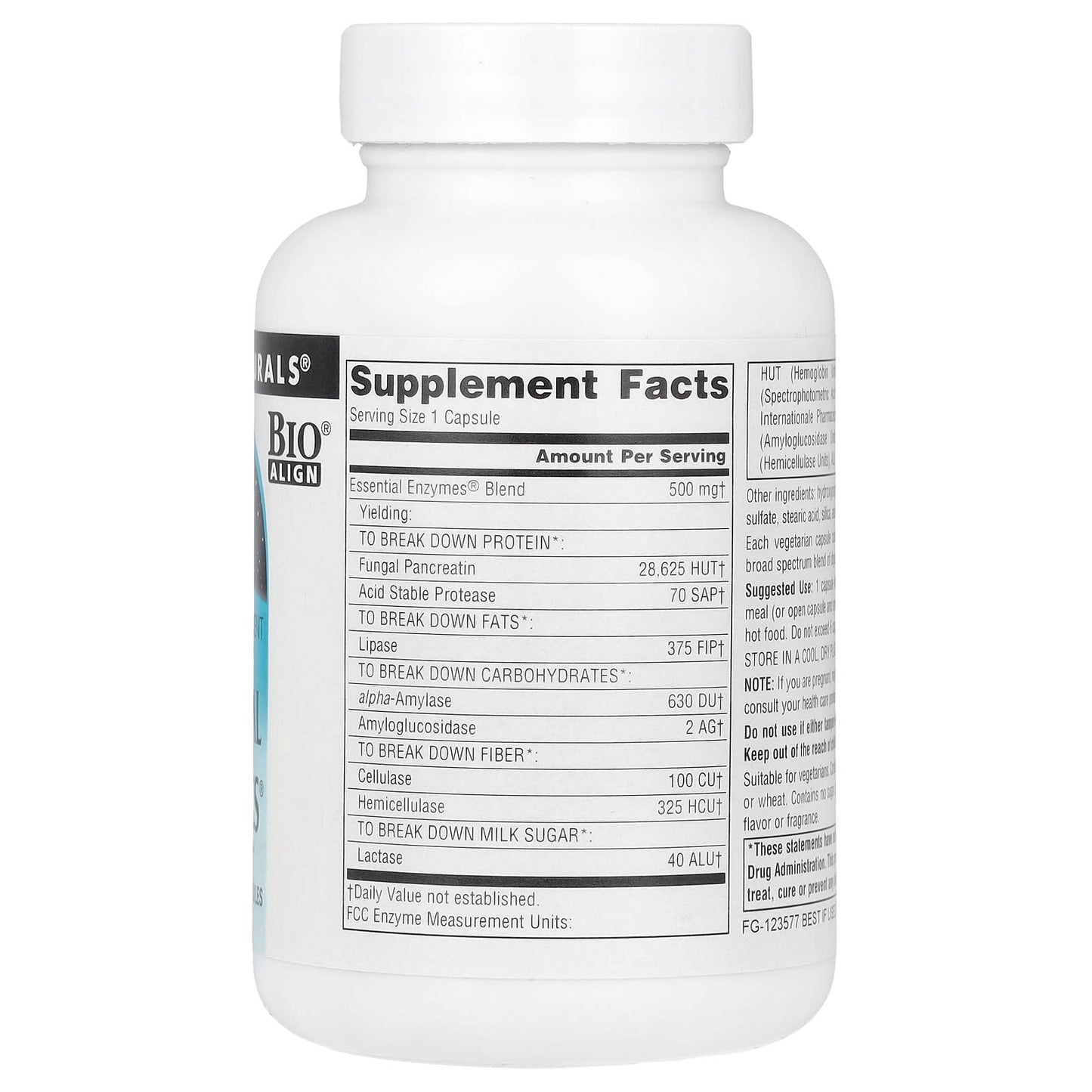 Source Naturals, Daily Essential Enzymes®, 500 mg, 120 Vegetarian Capsules - Image 2