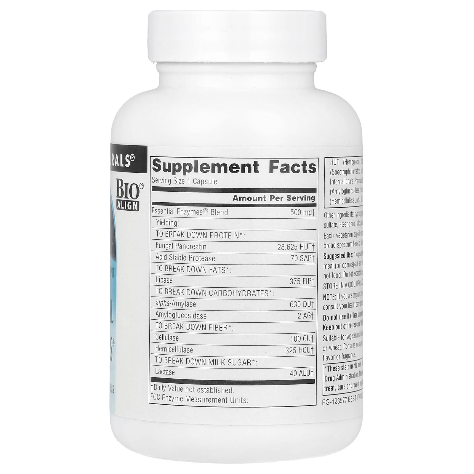 Source Naturals, Daily Essential Enzymes®, 500 mg, 120 Vegetarian Capsules - Image 2