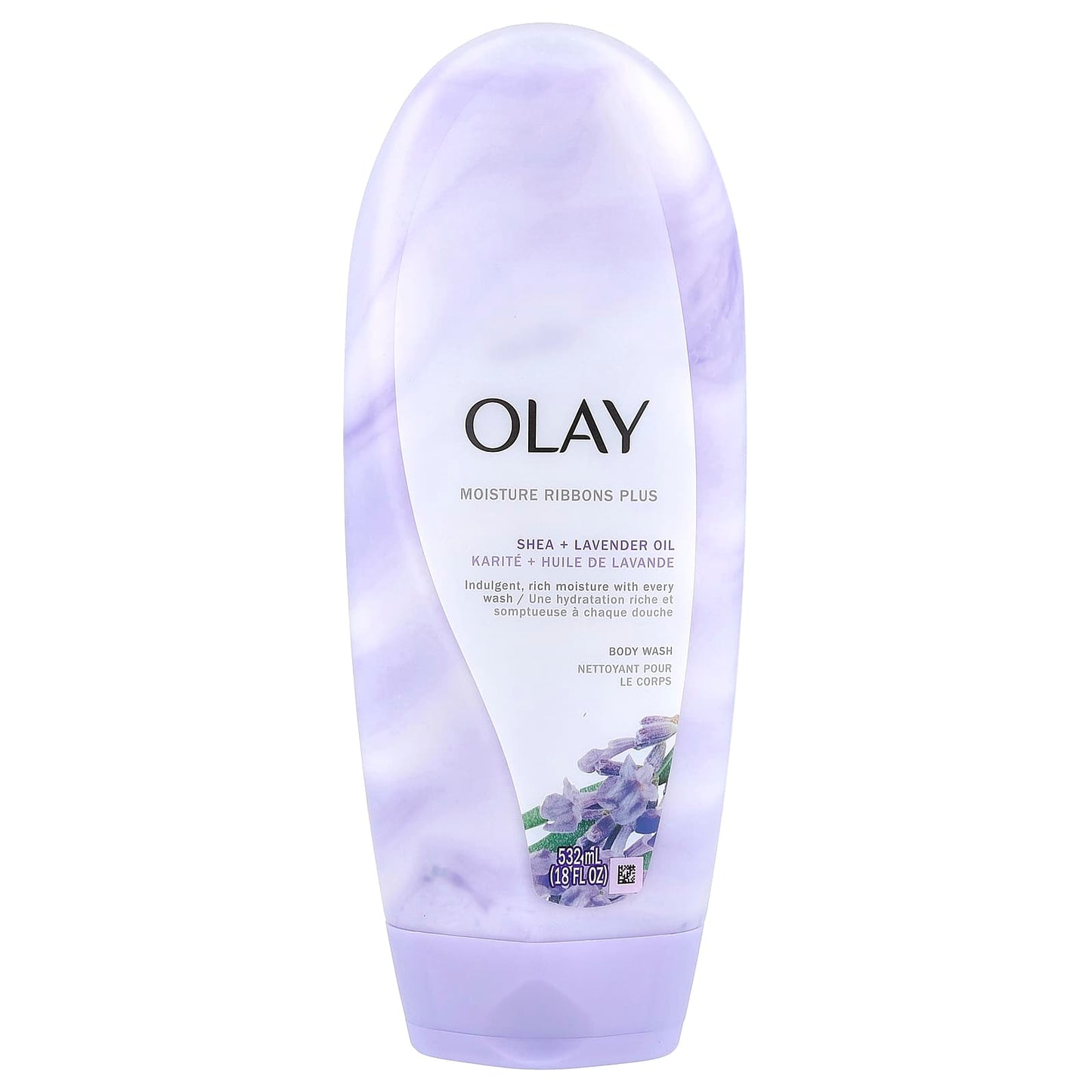 Olay, Moisture Ribbons Plus, Body Wash, Shea + Lavender Oil, 18 fl oz (532 ml) - Image 1