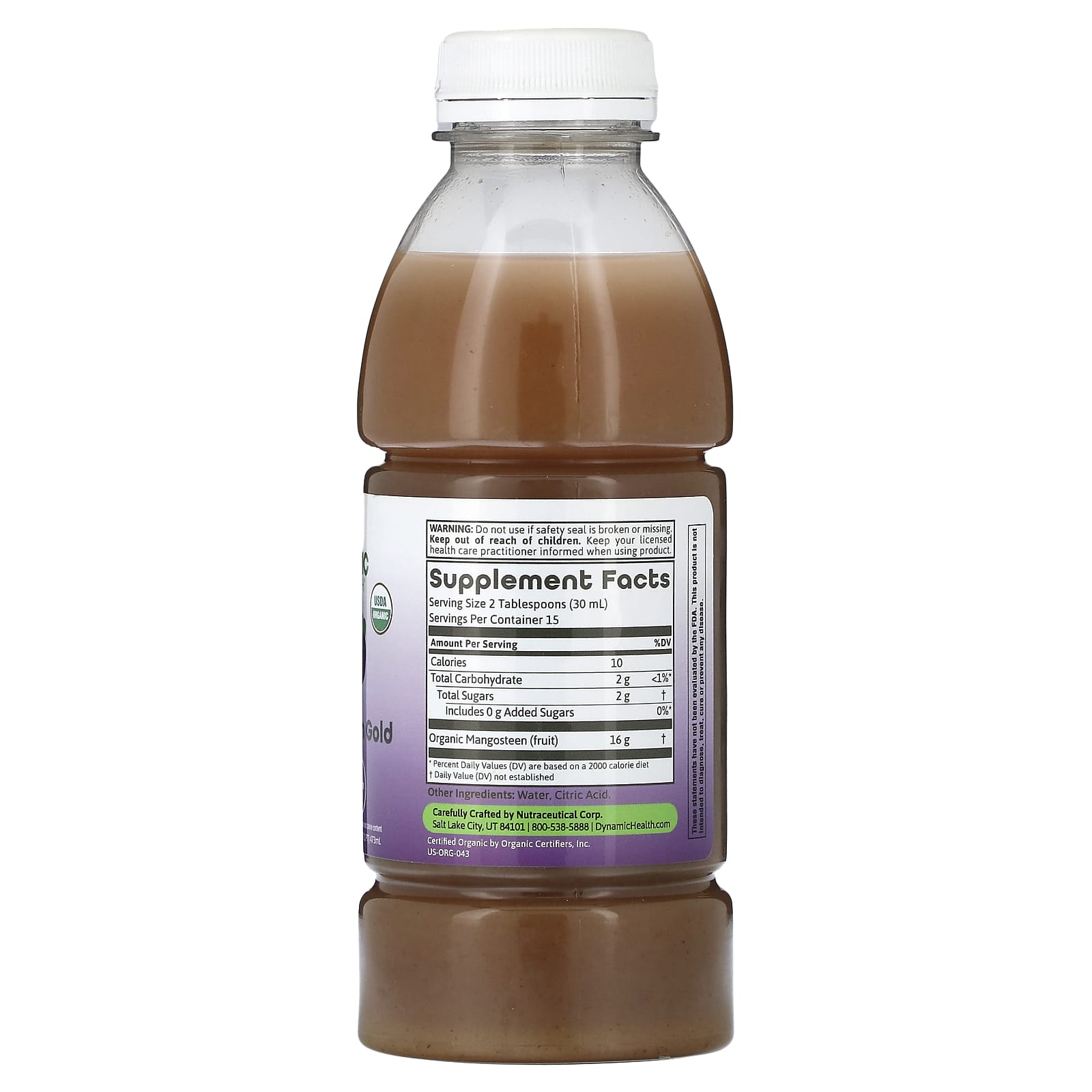 Mangosteen Gold USDA Organic Juice Concentrate by Dynamic Health 16 fl oz (473 ml) - Image 2