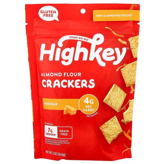 HighKey Almond Flour Cheddar Crackers - Low Carb Snacks, Keto Friendly - Image 1