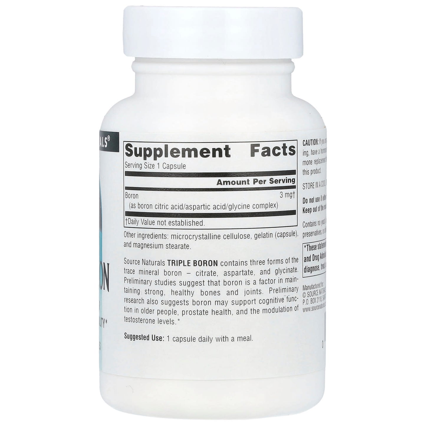 Source Naturals, Triple Boron , 3 mg, 100 Capsules - Image 2