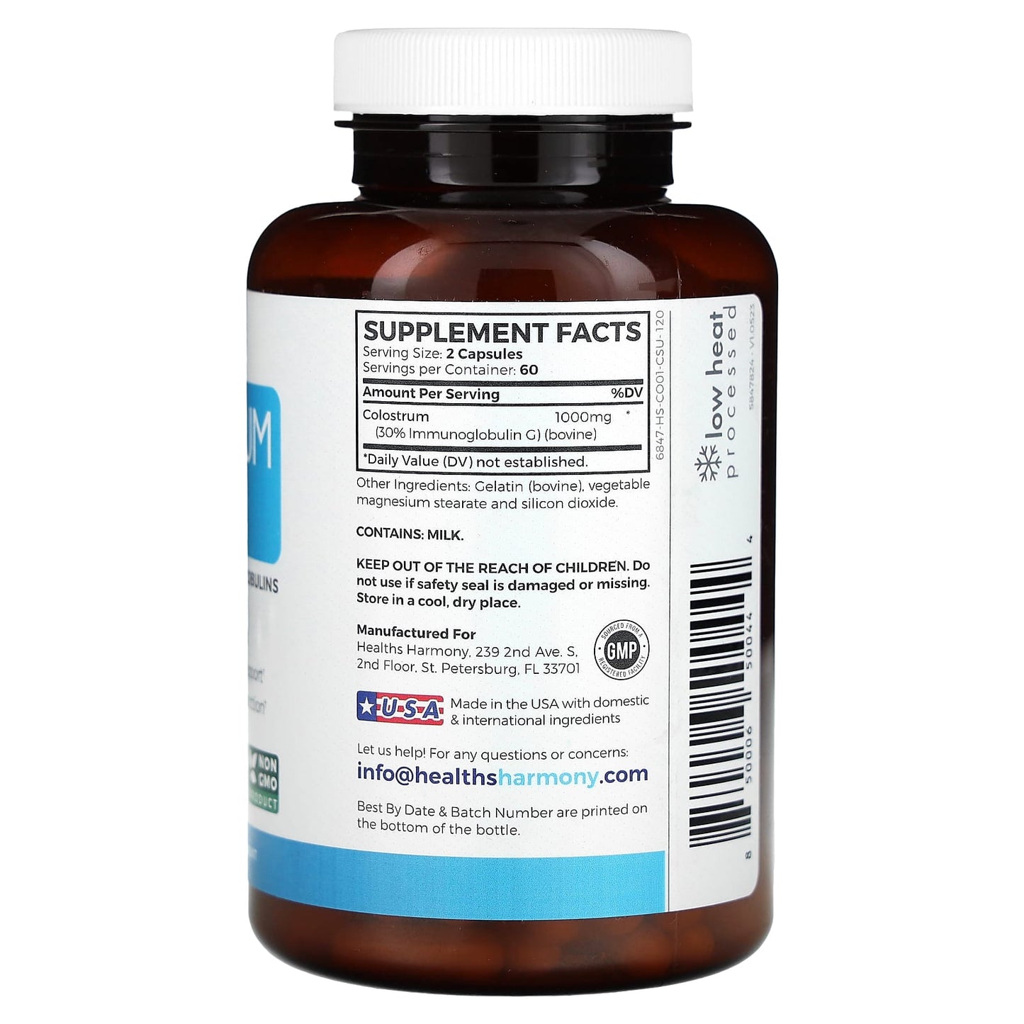 Colostrum Supplement with 30% IGG for Immune Support - 120 Capsules - Image 2