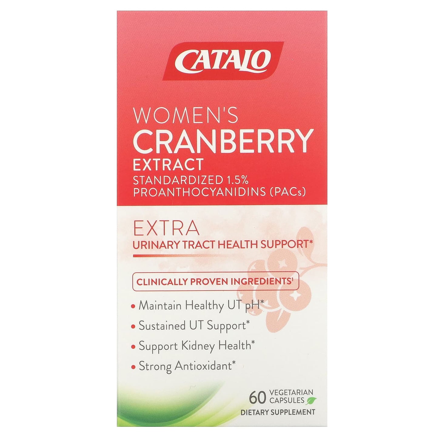 Catalo Women's Cranberry Extract 300mg 60 Capsules for UT Support - Image 1