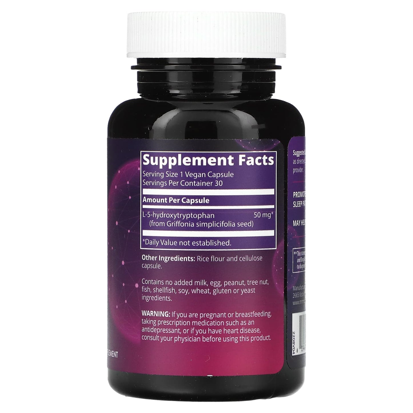 MRM Nutrition, 5-HTP, 50 mg, 30 Vegan Capsules - Image 2