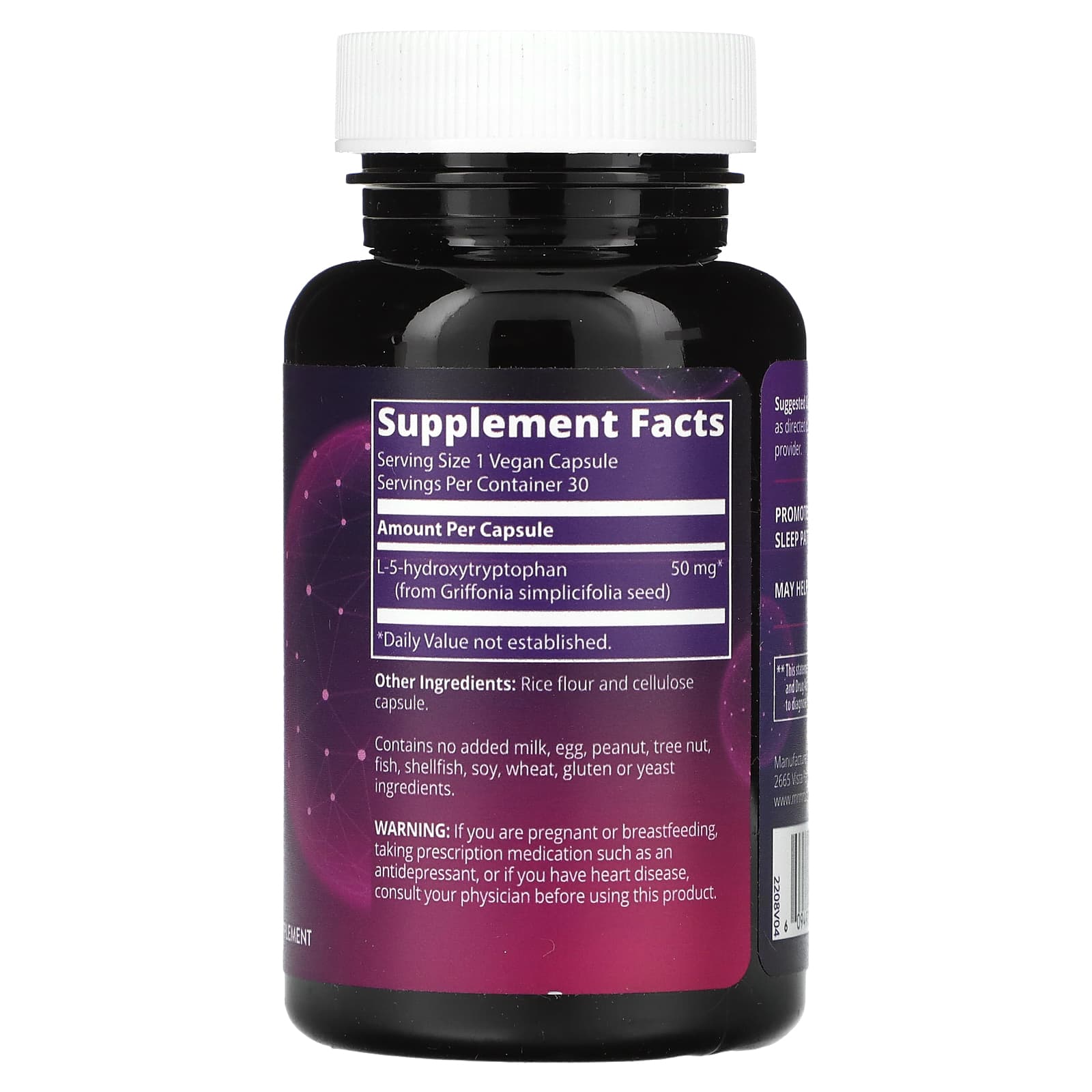 MRM Nutrition, 5-HTP, 50 mg, 30 Vegan Capsules - Image 2