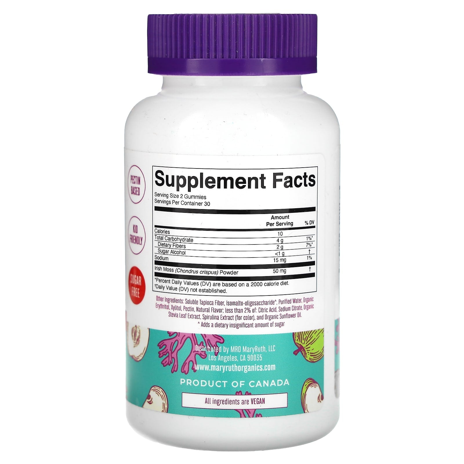 MaryRuth's, Sea Moss Gummies, Green Apple, 60 Gummies (25 mg per Gummy) - Image 2