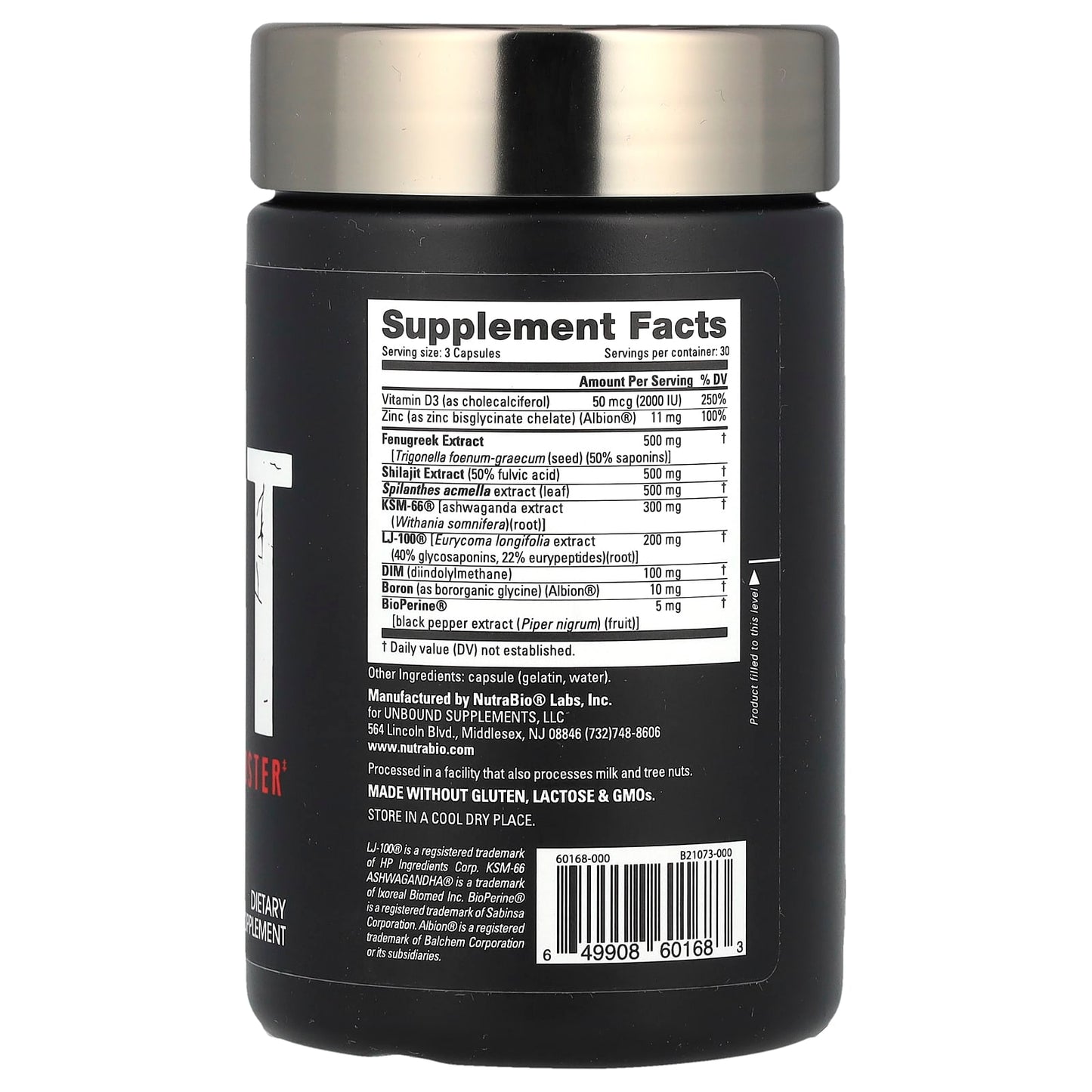 NutraBio, Test, Testosterone Booster, 90 Capsules - Image 2