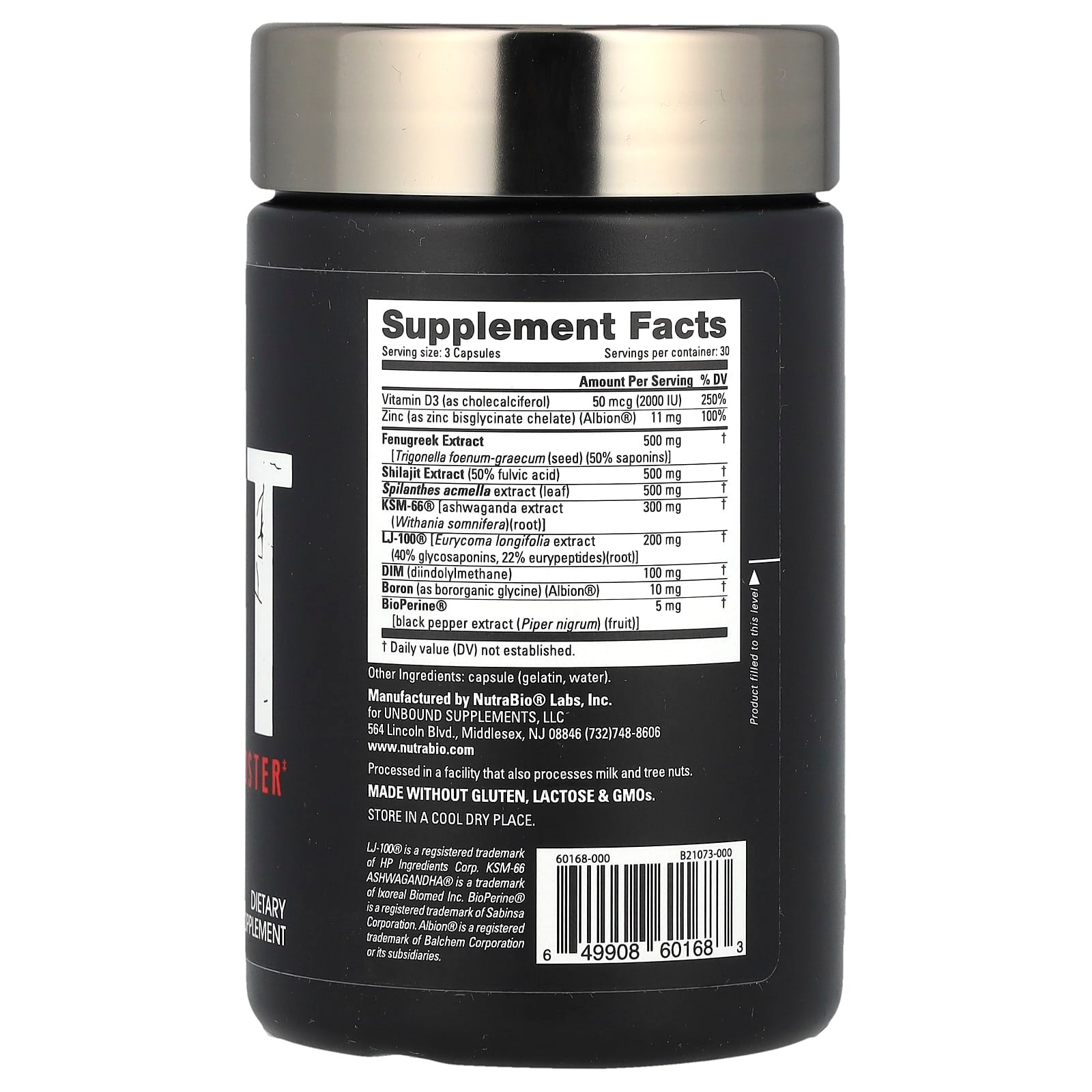 NutraBio, Test, Testosterone Booster, 90 Capsules - Image 2