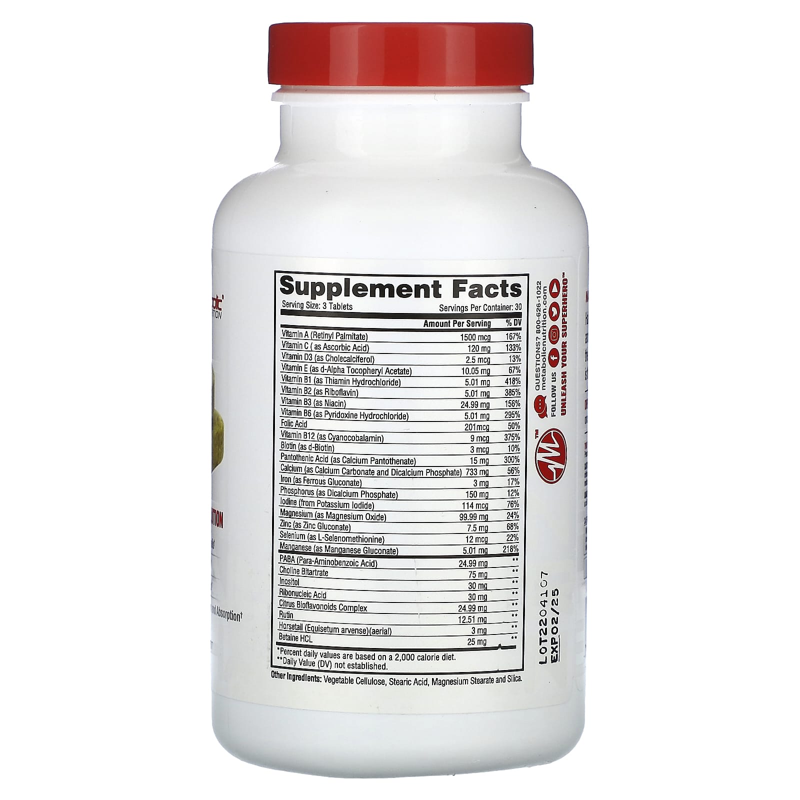Metabolic Nutrition, Hair Skin & Nails, 90 Tablets - Image 2