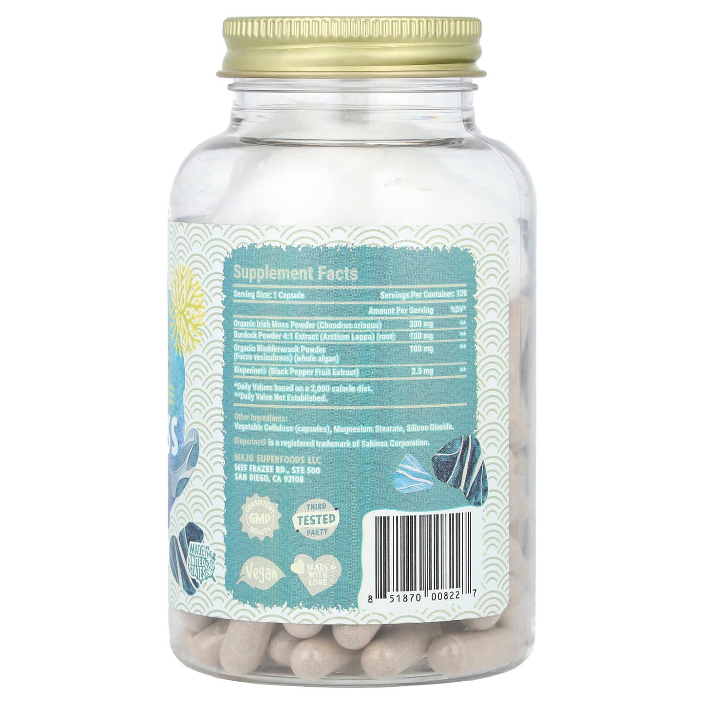 Maju Superfoods, Wild Sea Moss, Extra Strength, 120 Capsules - Image 2