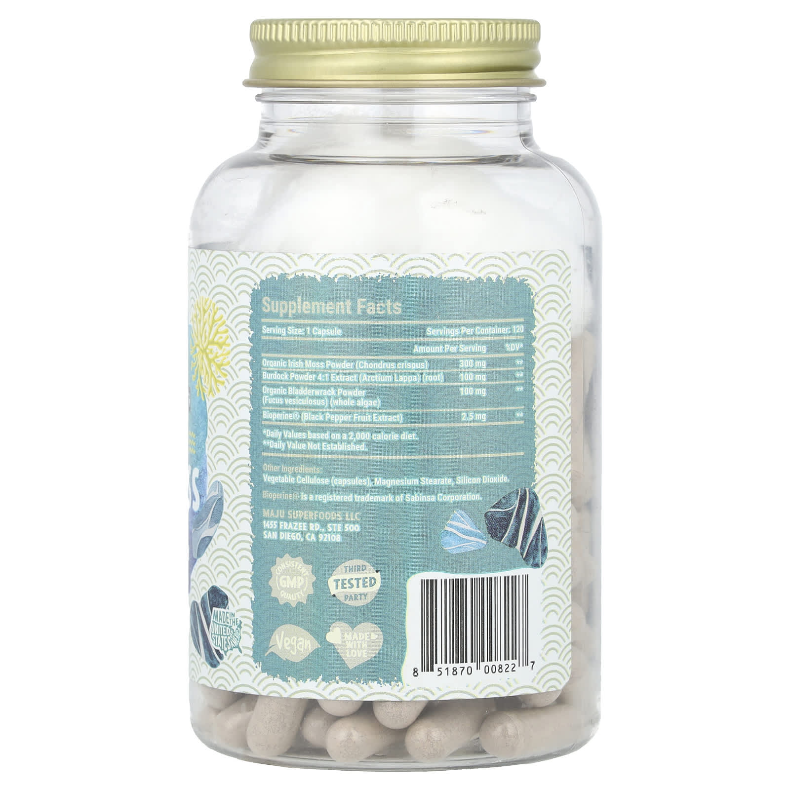 Maju Superfoods, Wild Sea Moss, Extra Strength, 120 Capsules - Image 2