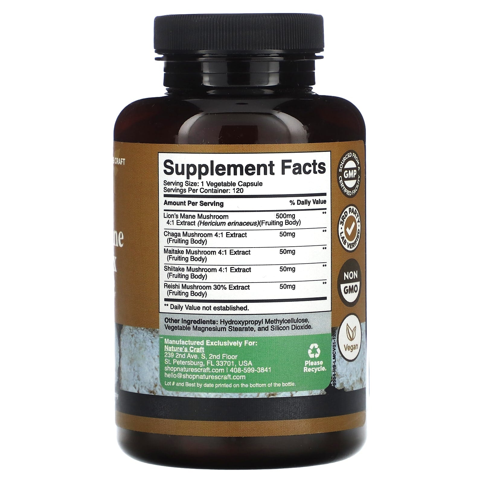 Nature's Craft, Lion's Mane Complex, 120 Capsules - Image 2
