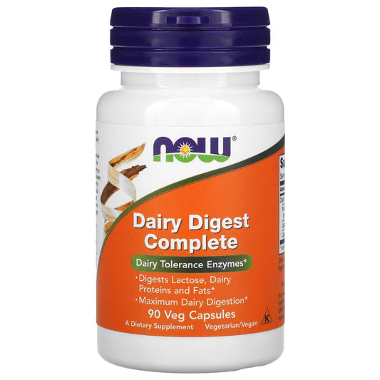 NOW Foods, Dairy Digest Complete, 90 Veg Capsules - Image 1