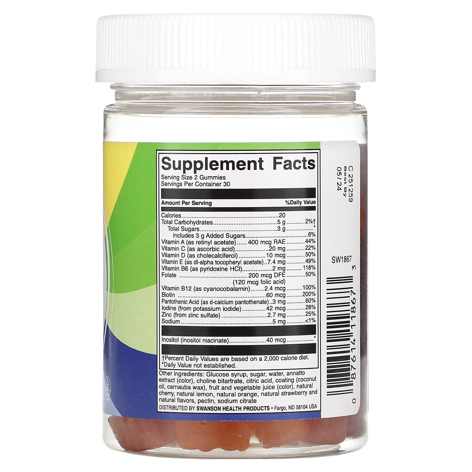 Swanson, Kids Multivitamin, Mixed Fruit, 60 Gummies - Image 2