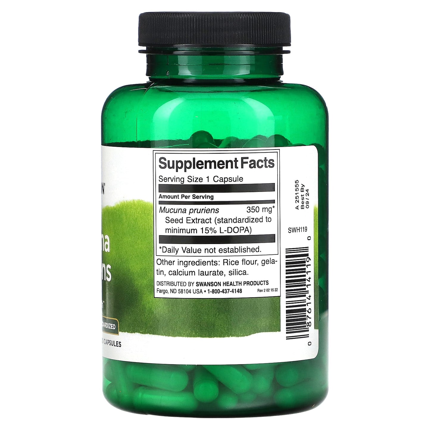 Swanson, Mucuna Pruriens, 350 mg, 200 Capsules
