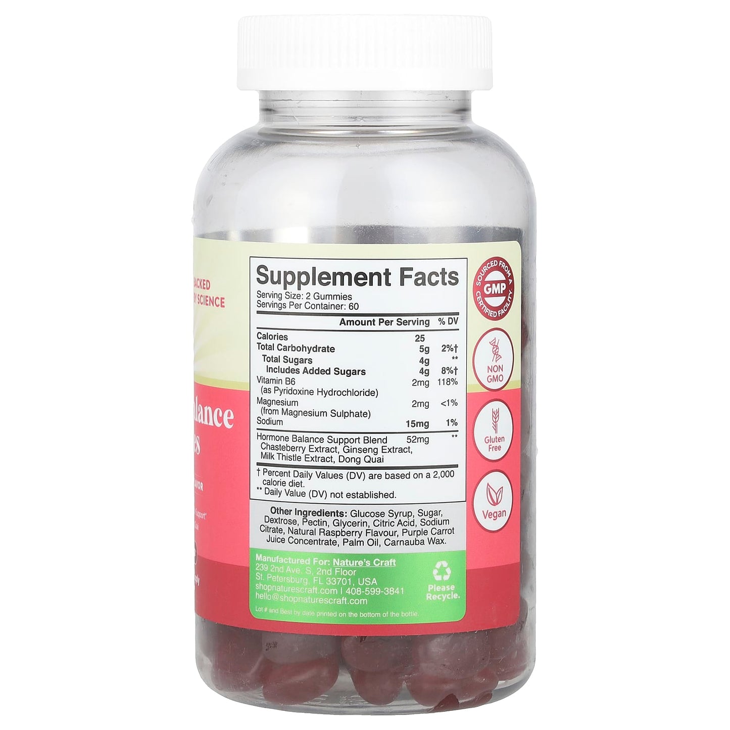 Nature's Craft, Women's Wellness, Hormone Balance Gummies, Raspberry, 120 Gummies - Image 2