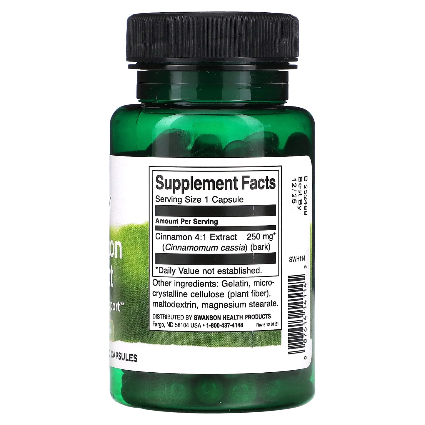 Swanson, Cinnamon Extract, 250 mg , 90 Capsules - Image 2