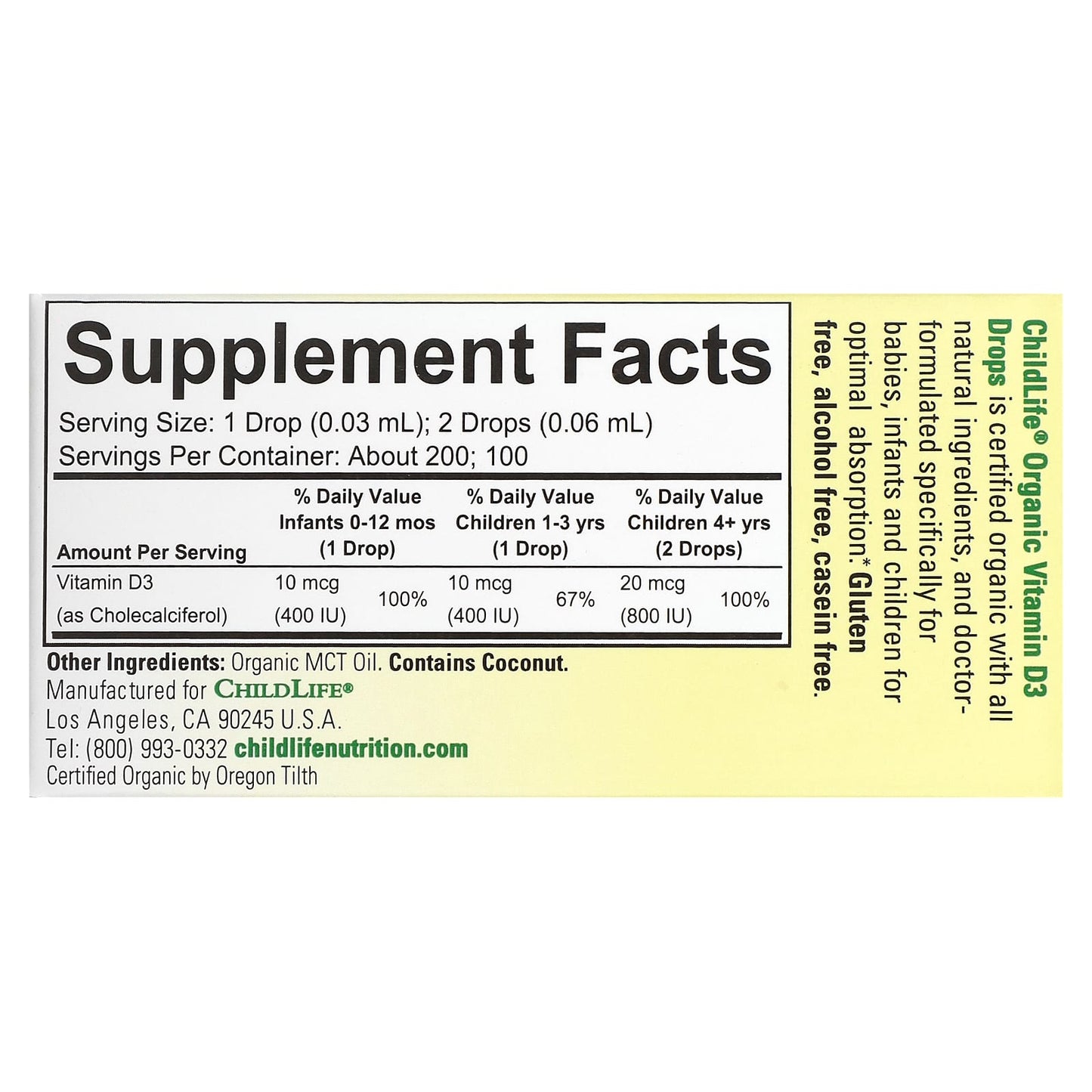 Vitamin D3 Drops for Babies and Infants | USDA Organic | ChildLife Essentials - Image 2