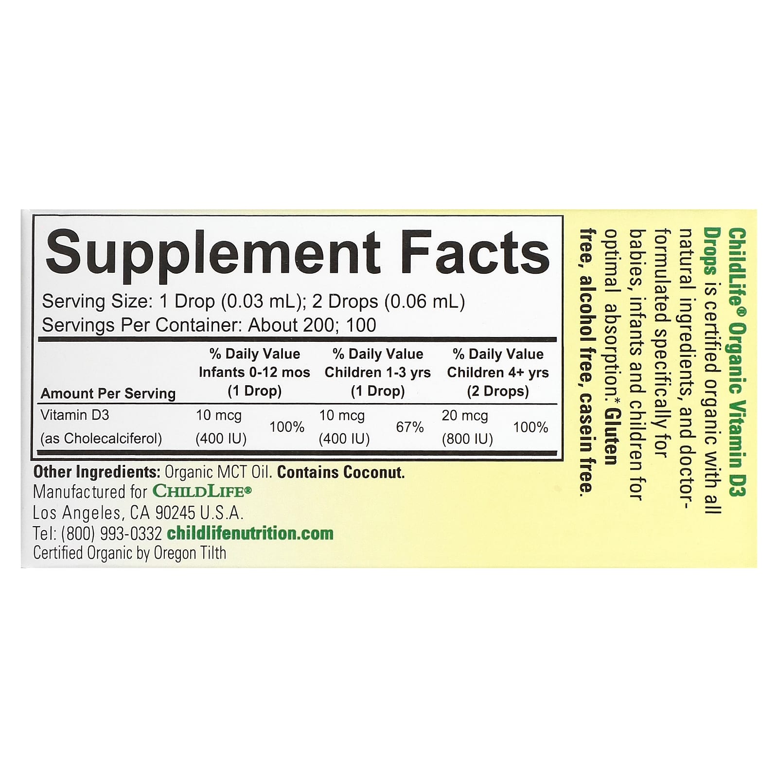 Vitamin D3 Drops for Babies and Infants | USDA Organic | ChildLife Essentials - Image 2