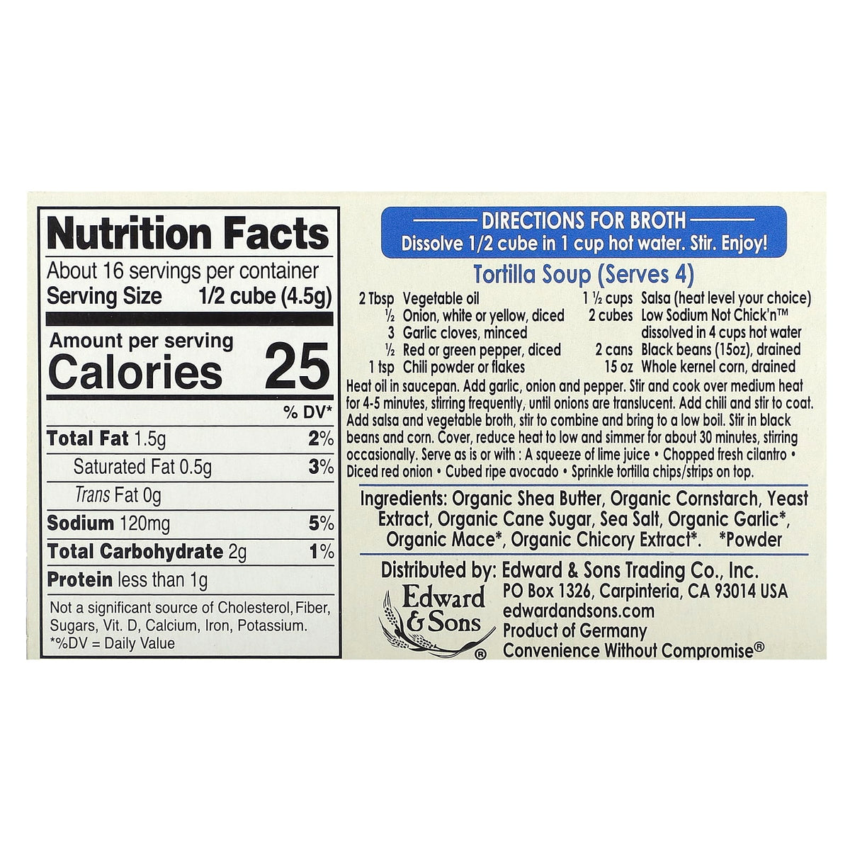 Low Sodium Vegan Not-Chick'n Bouillon Cubes by Edward & Sons - Image 2