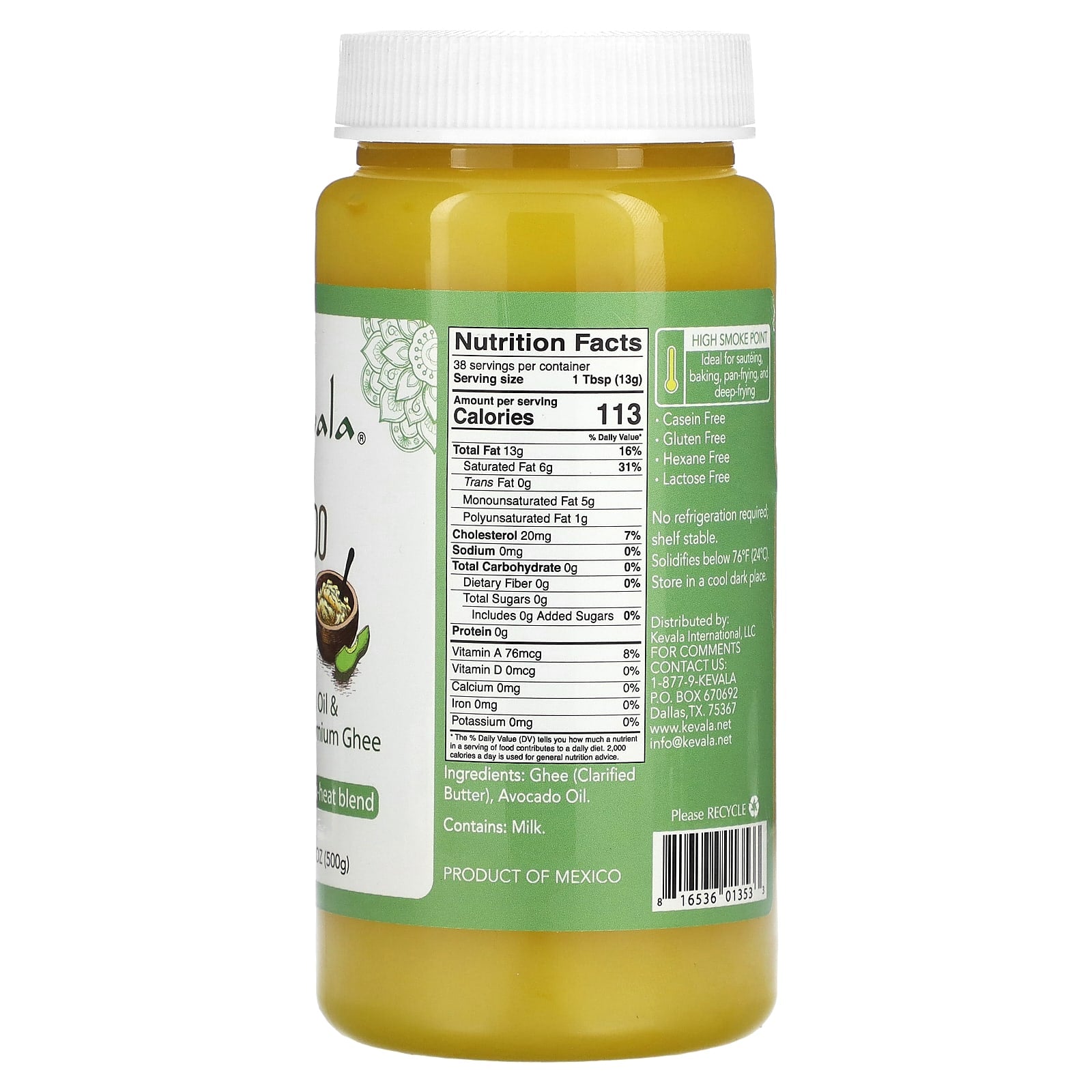 Kevala, Avocado Ghee, 17.6 oz (500 g) - Image 2
