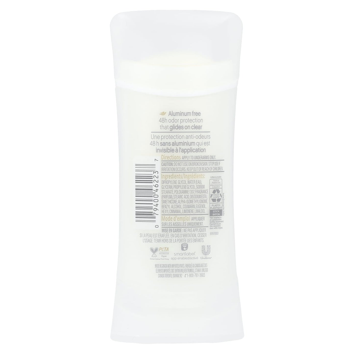 Dove Aluminum-Free Coconut & Pink Jasmine Deodorant, 2.6 oz - Image 2