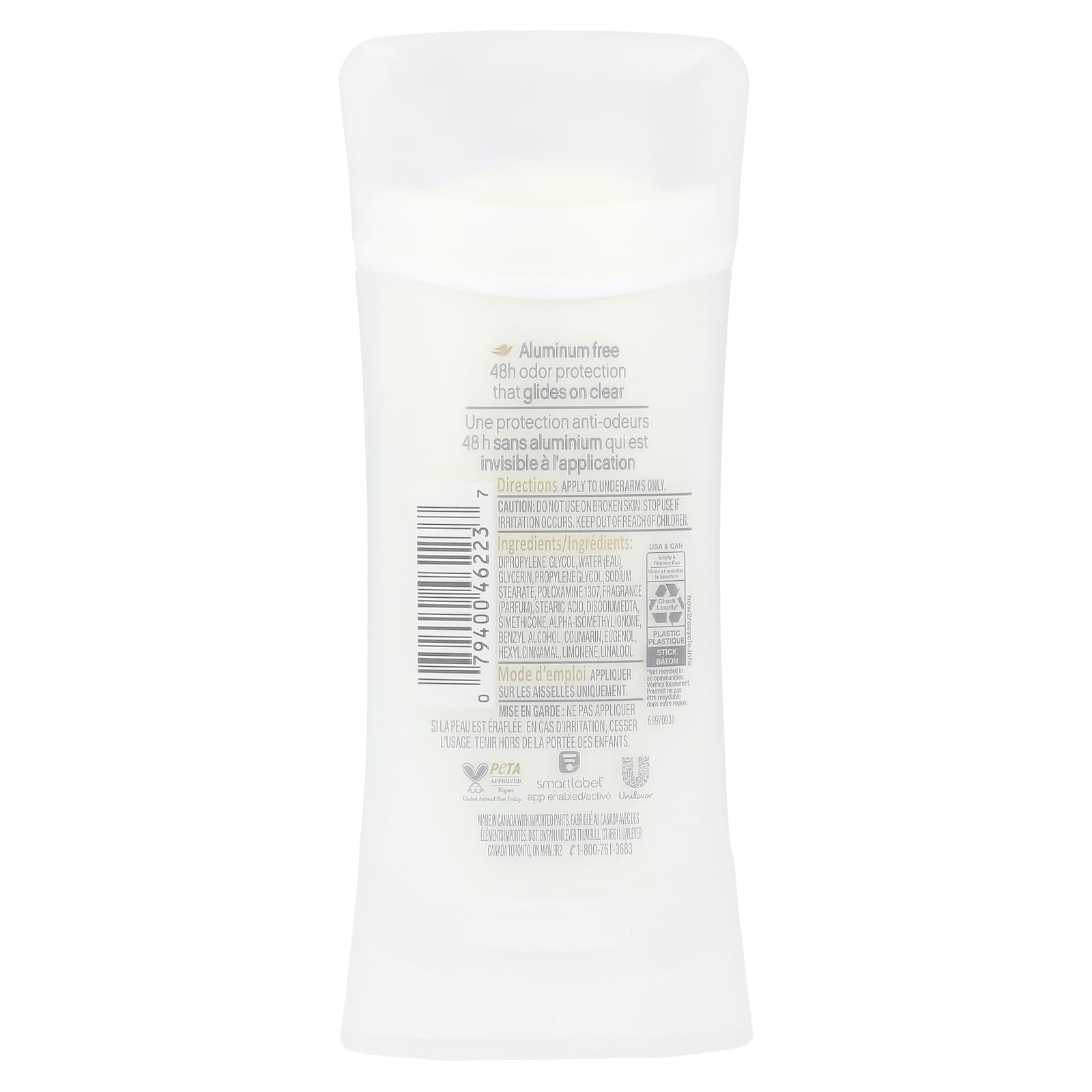 Dove Aluminum-Free Coconut & Pink Jasmine Deodorant, 2.6 oz - Image 2