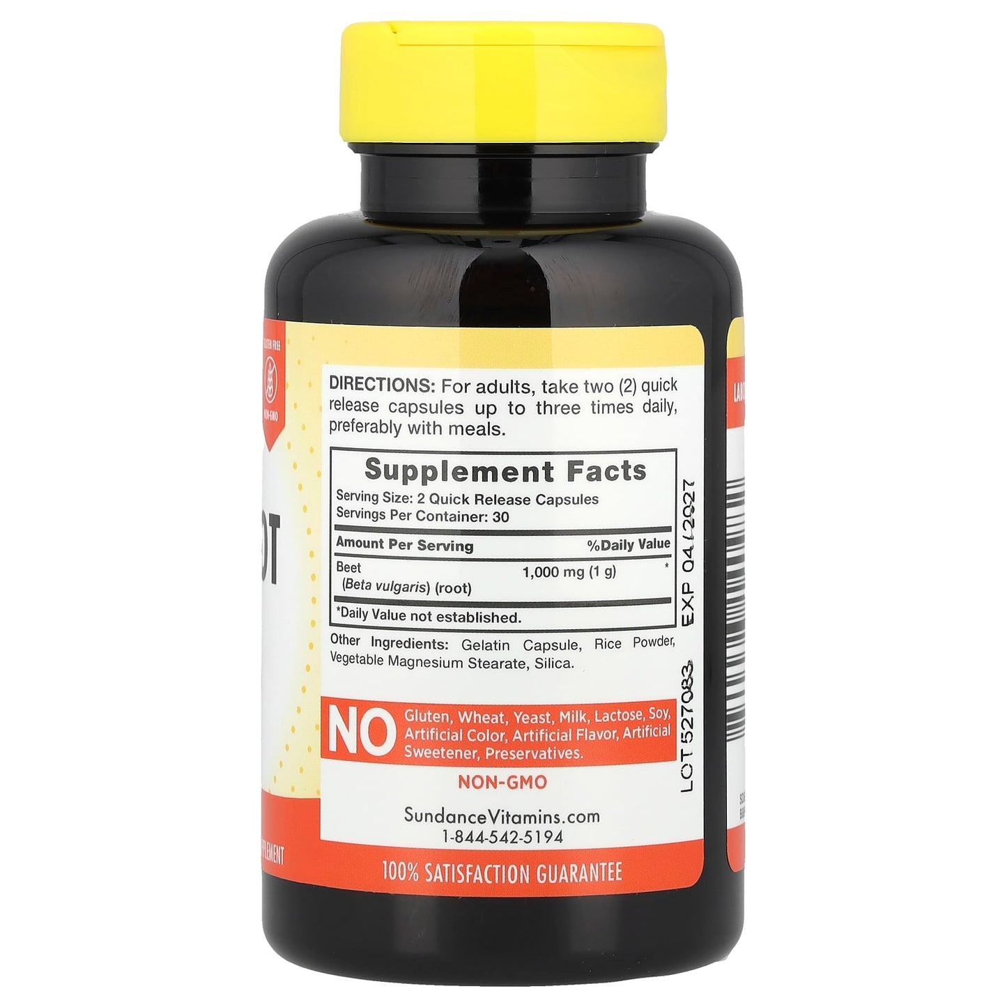 Sundance Vitamins, Beet Root, 60 Quick Release Capsules (500 mg per Capsule) - Image 2