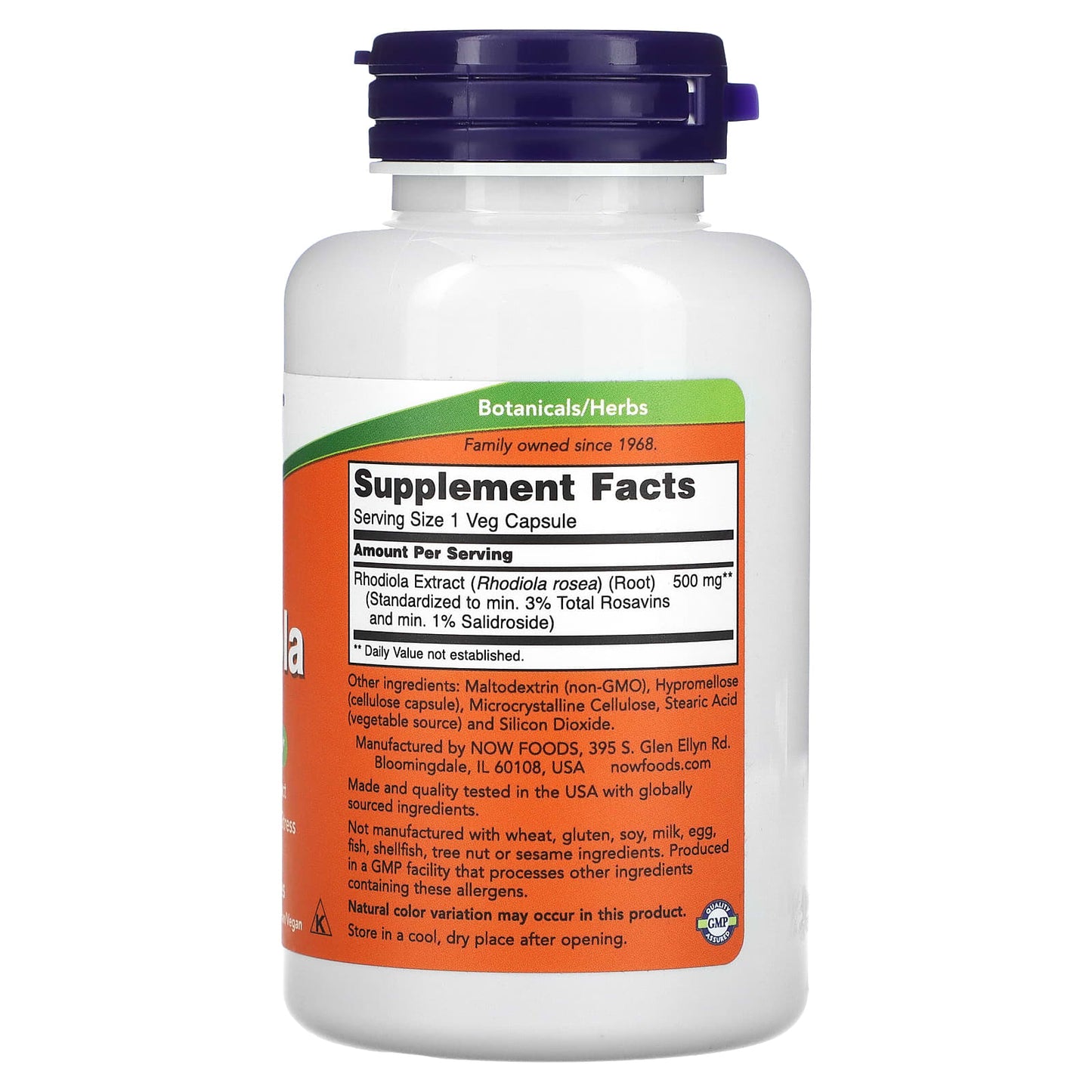 NOW Foods, Rhodiola, 500 mg , 120 Veg Capsules - Image 2